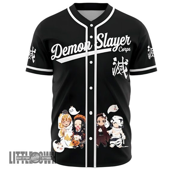 Demon Corps Baseball Jersey Custom KnY Halloween Edition Costumes Cosplay