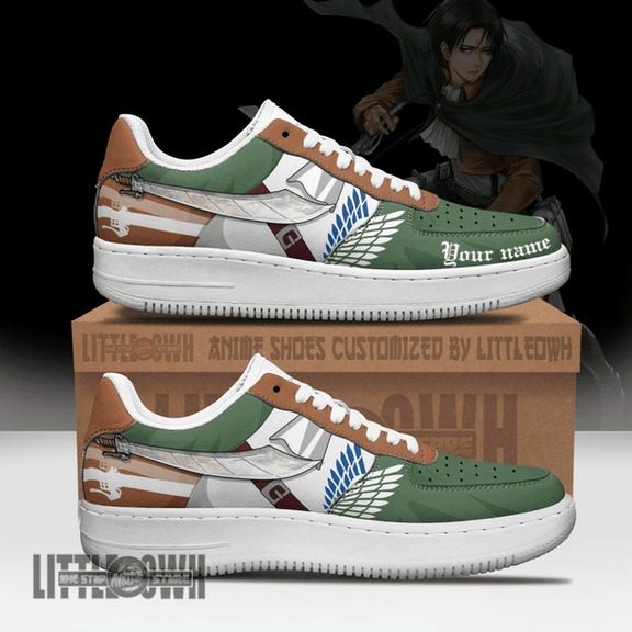 Levi Ackerman Anime Sneakers - Custom AoT AF1 Shoes