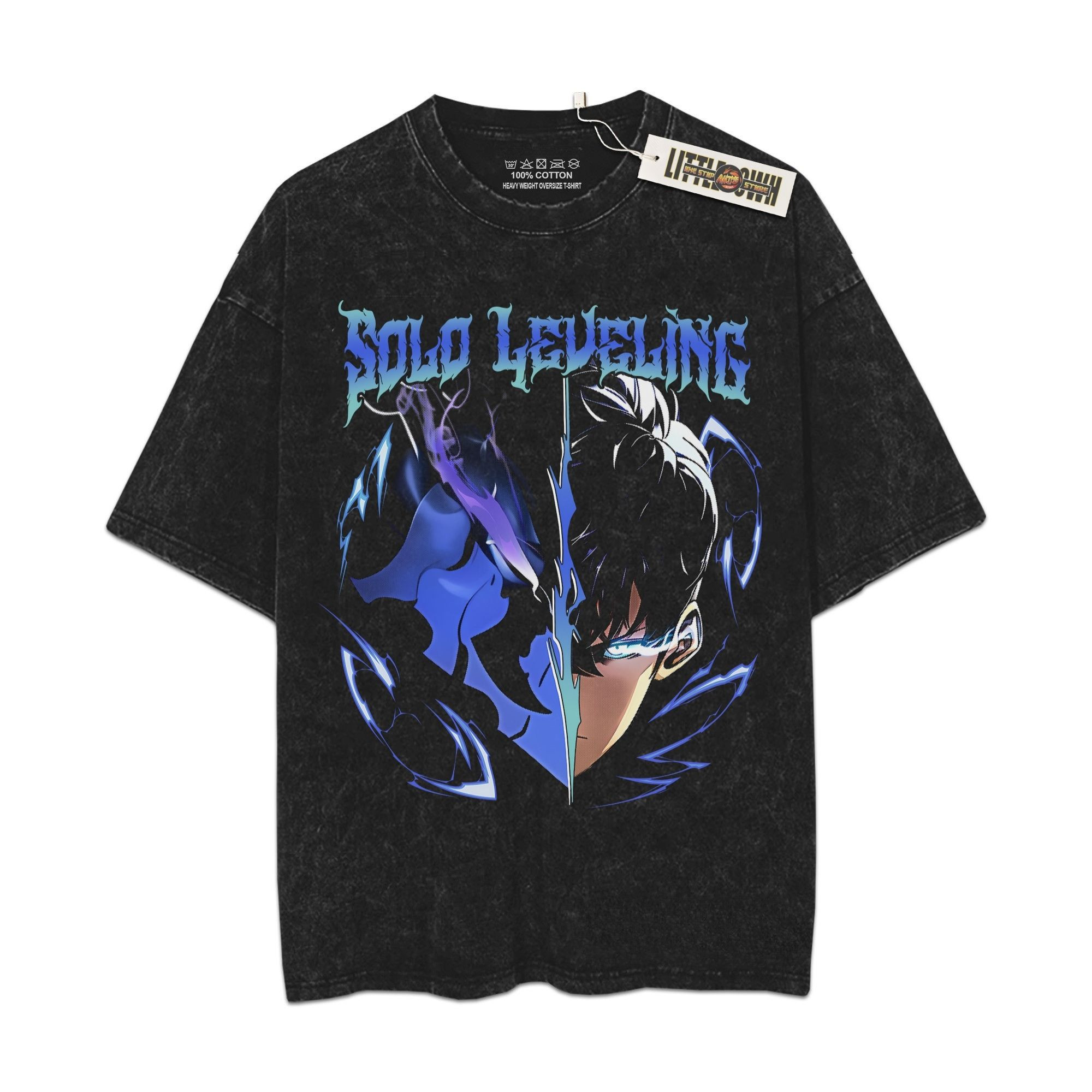 1 Leveling Vintage Shirt  Oversized Washed Tees - Custom Anime Tee