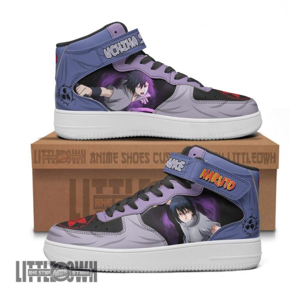 Sasuke Uchiha AF1 High Sneakers Custom Naruto Anime Shoes