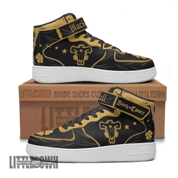 Black Bull AF1 High Sneakers Custom Black Clover Anime Shoes