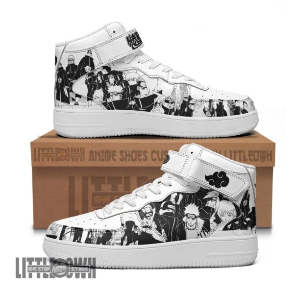 Akatsuki AF1 High Sneakers Custom Naruto Anime Shoes Manga Style