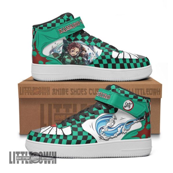 Tanjiro Shoes Custom Water Breathing AF1 High Demon Slayer Anime Sneakers