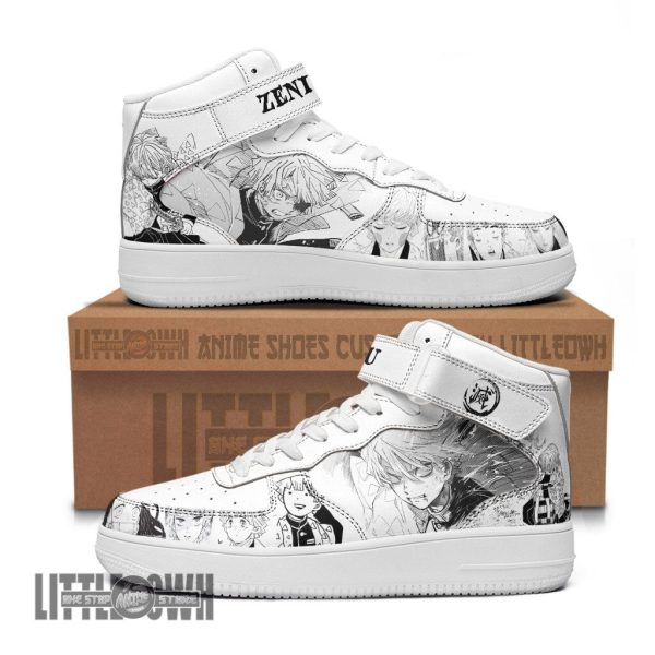 Zenitsu AF1 High Sneakers Custom Demon Slayer Anime Shoes Manga Style