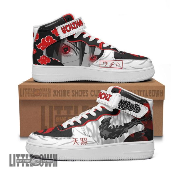 Itachi Akatsuki Shoes Custom AF1 High Naruto Anime Sneakers
