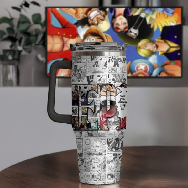 Luffy OP Anime Custom Cup 40 oz 30 oz Tumbler With Handle