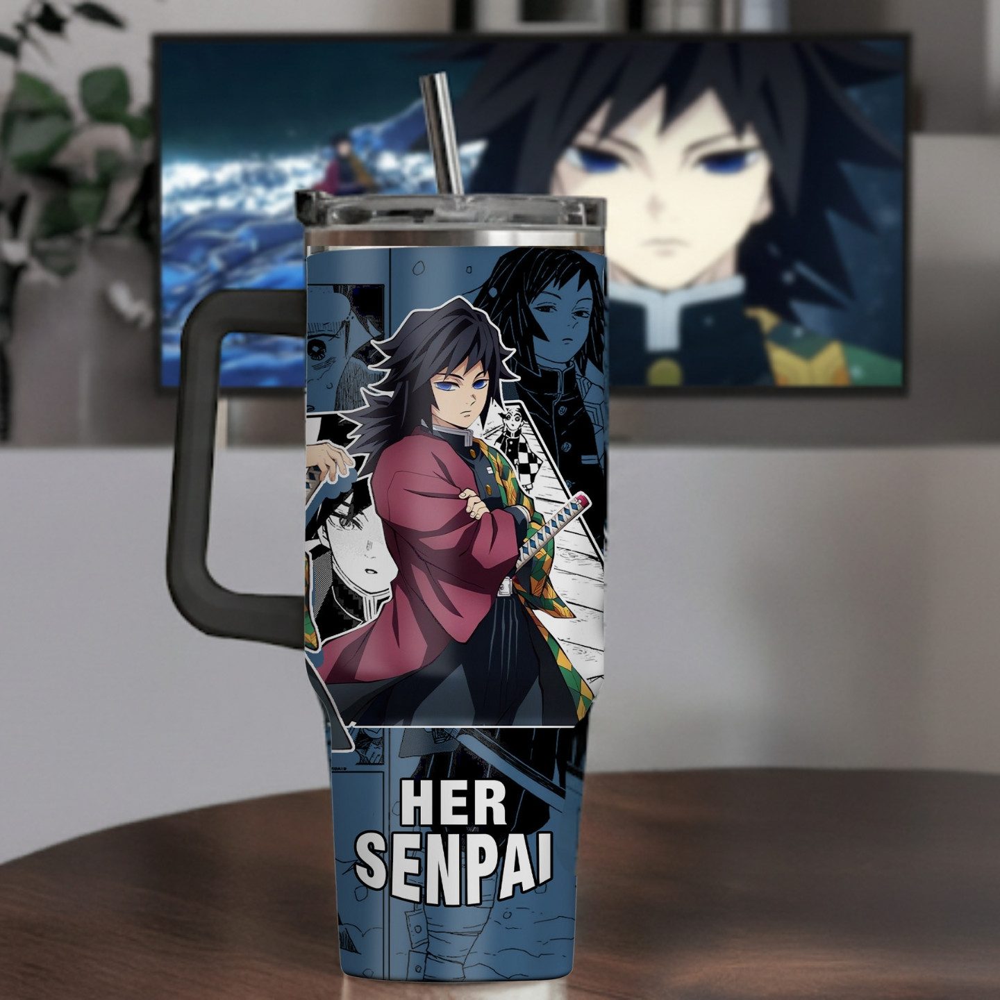 Giyu Tomioka Anime Custom Cup 40 oz 30 oz Tumbler With Handle 1 Giyu Tomioka Anime Custom Cup 40 oz 30 oz Tumbler With Handle