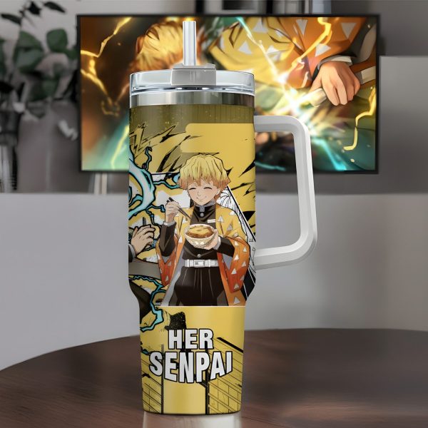 Zenitsu Anime Custom Cup 40 oz 30 oz Tumbler With Handle