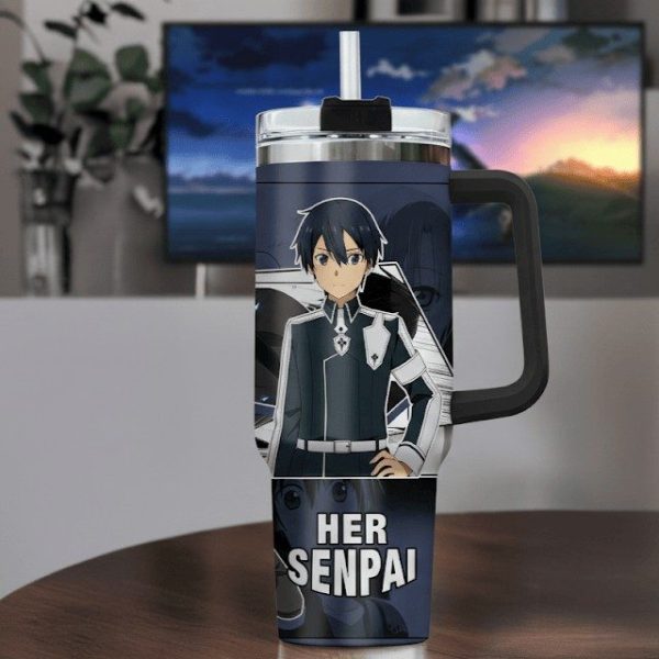 Kirito SAO Anime Custom Cup 40 oz 30 oz Tumbler With Handle