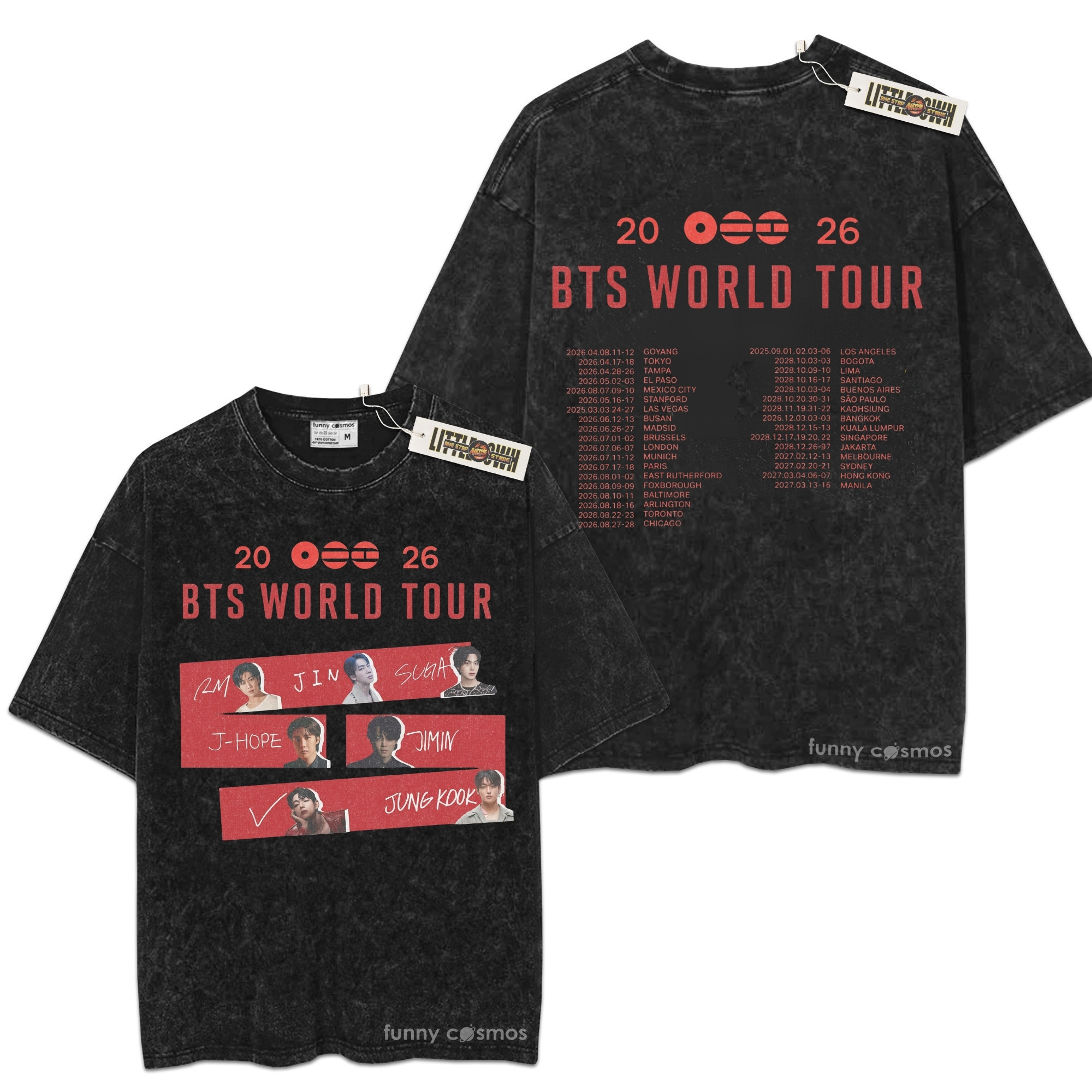 2026 World Tour BTS Tour Dates Back TShirt Armys Perfect Gift