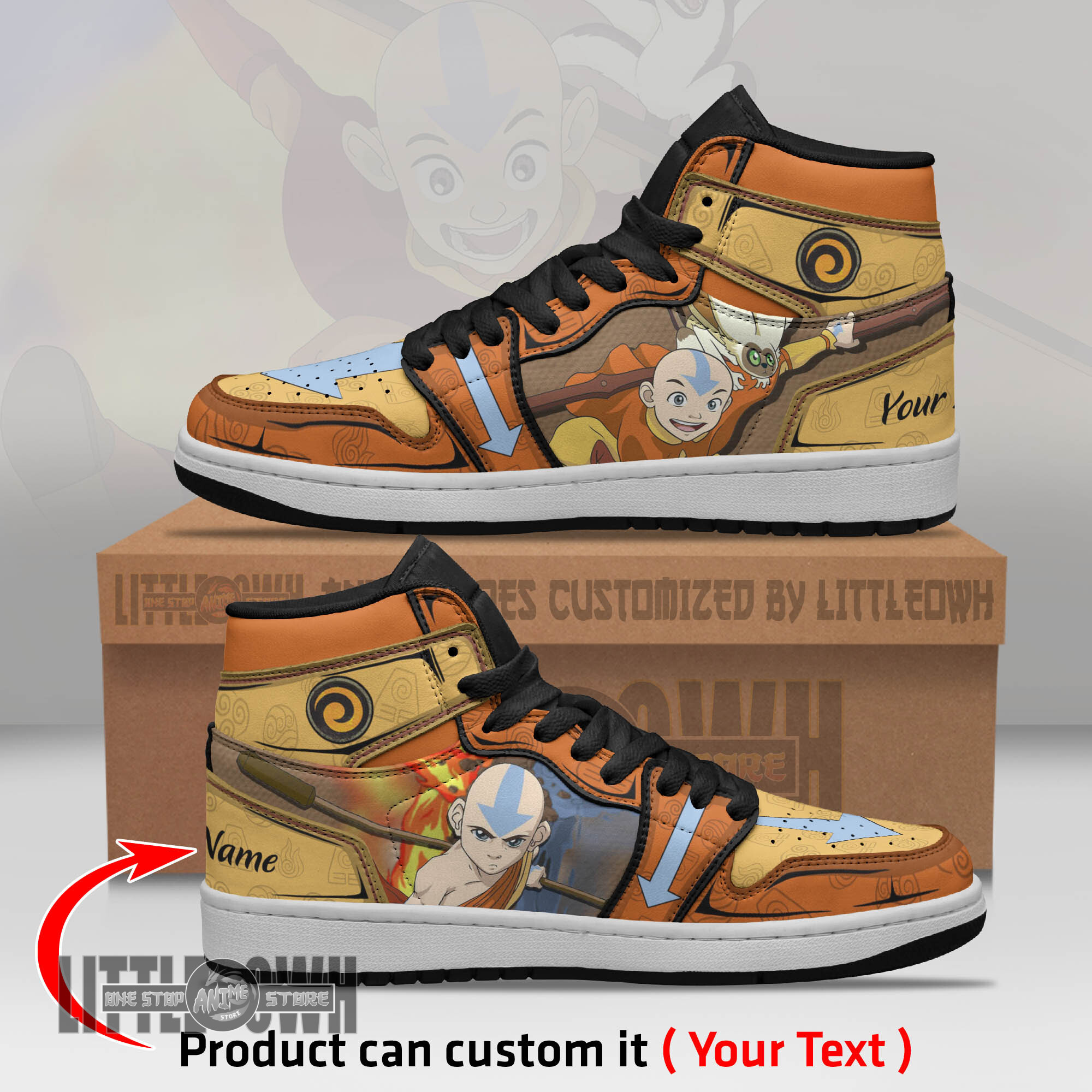 Aang Persionalized Shoes Avatar The Last Airbender Anime Boot Sneakers