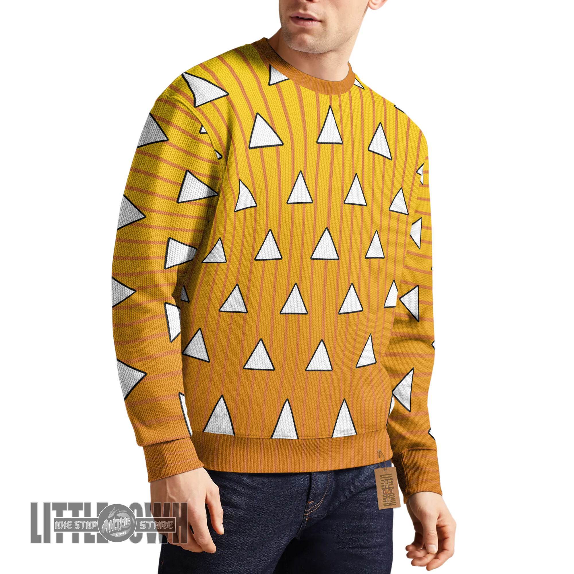 Agatsuma Zenitsu Pattern Ugly Sweater Demon Slayer Anime Cosplay Christmas Gift