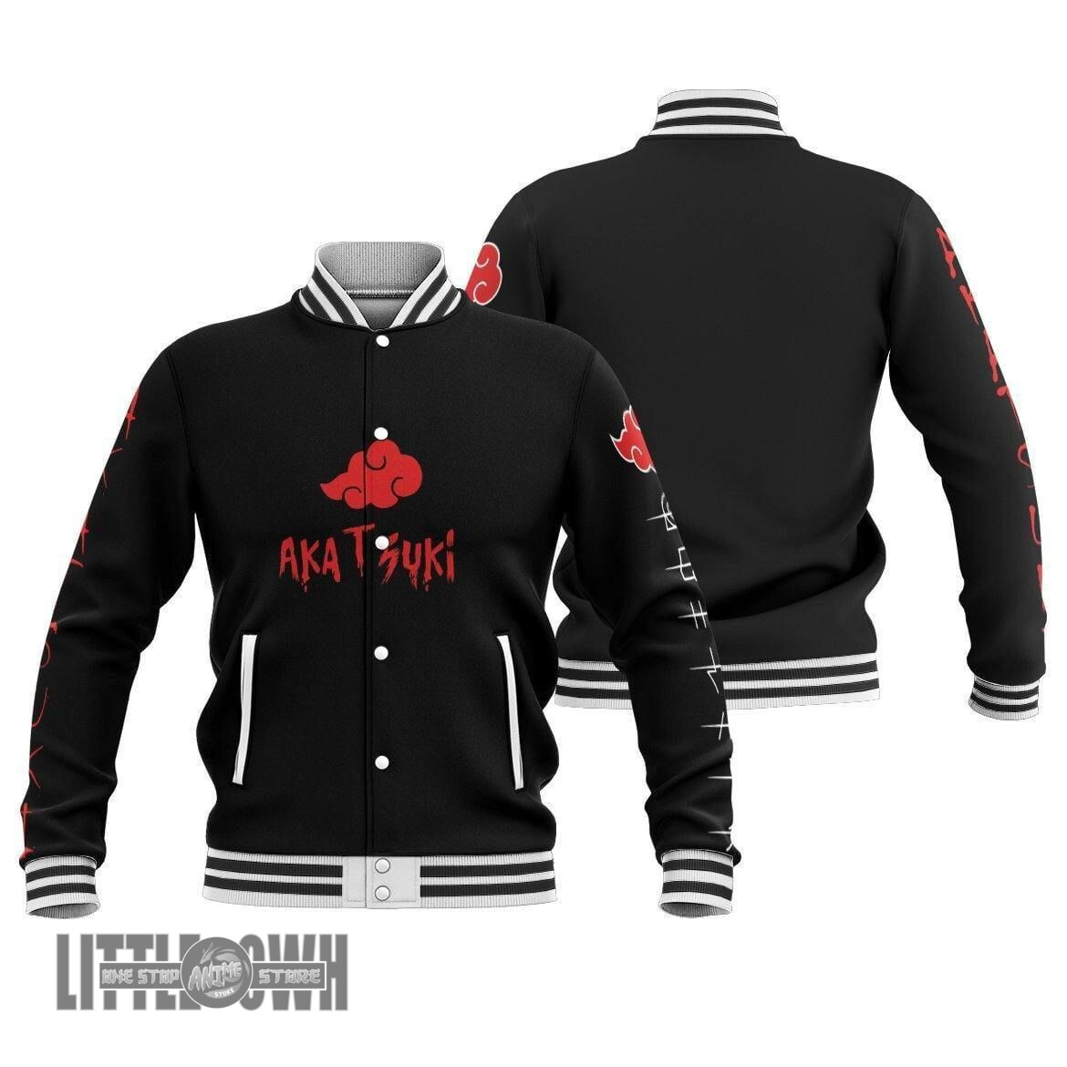Akatsuki Baseball Jacket Unisex Casual Naruto All Over Printed