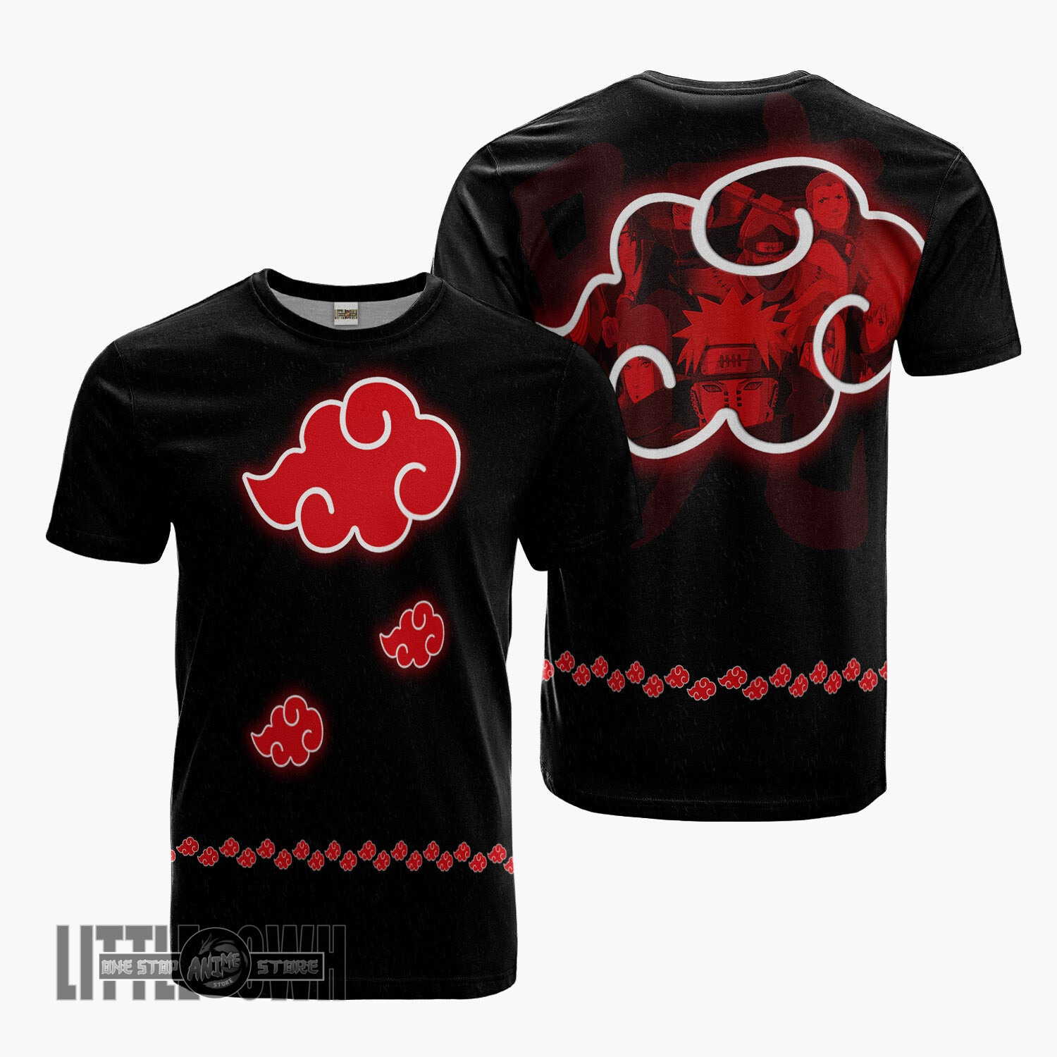 Akatsuki Cloud T Shirt Cosplay Costume Nrt Anime Merch Outfits