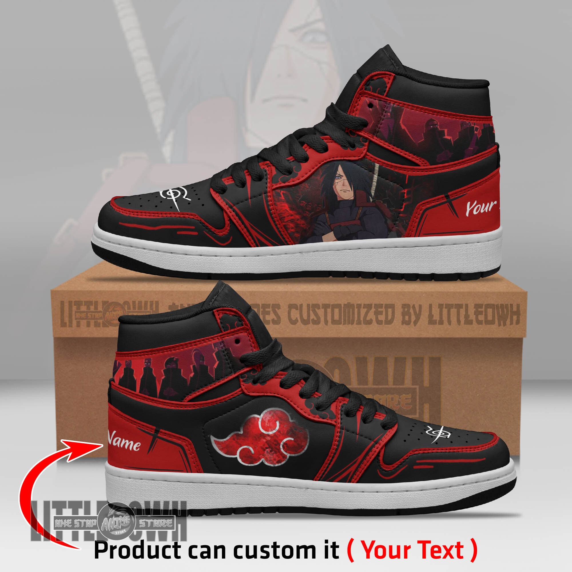 Akatsuki Madara Personalized Shoes Naruto Anime Boot Sneakers