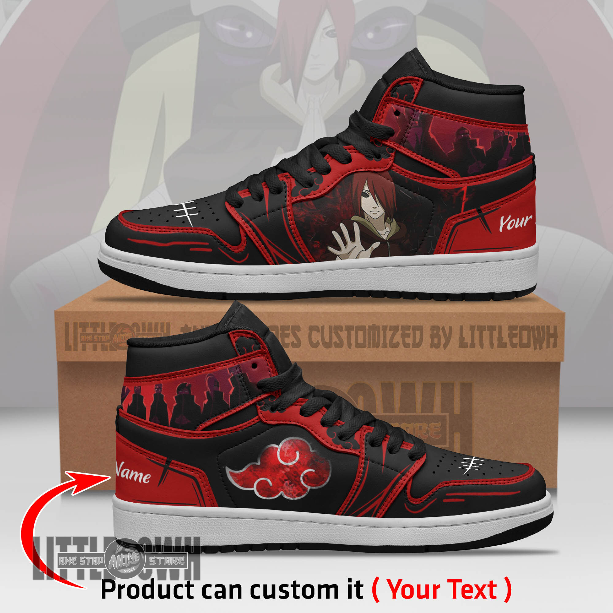Akatsuki Nagato Persionalized Shoes Naruto Anime Boot Sneakers