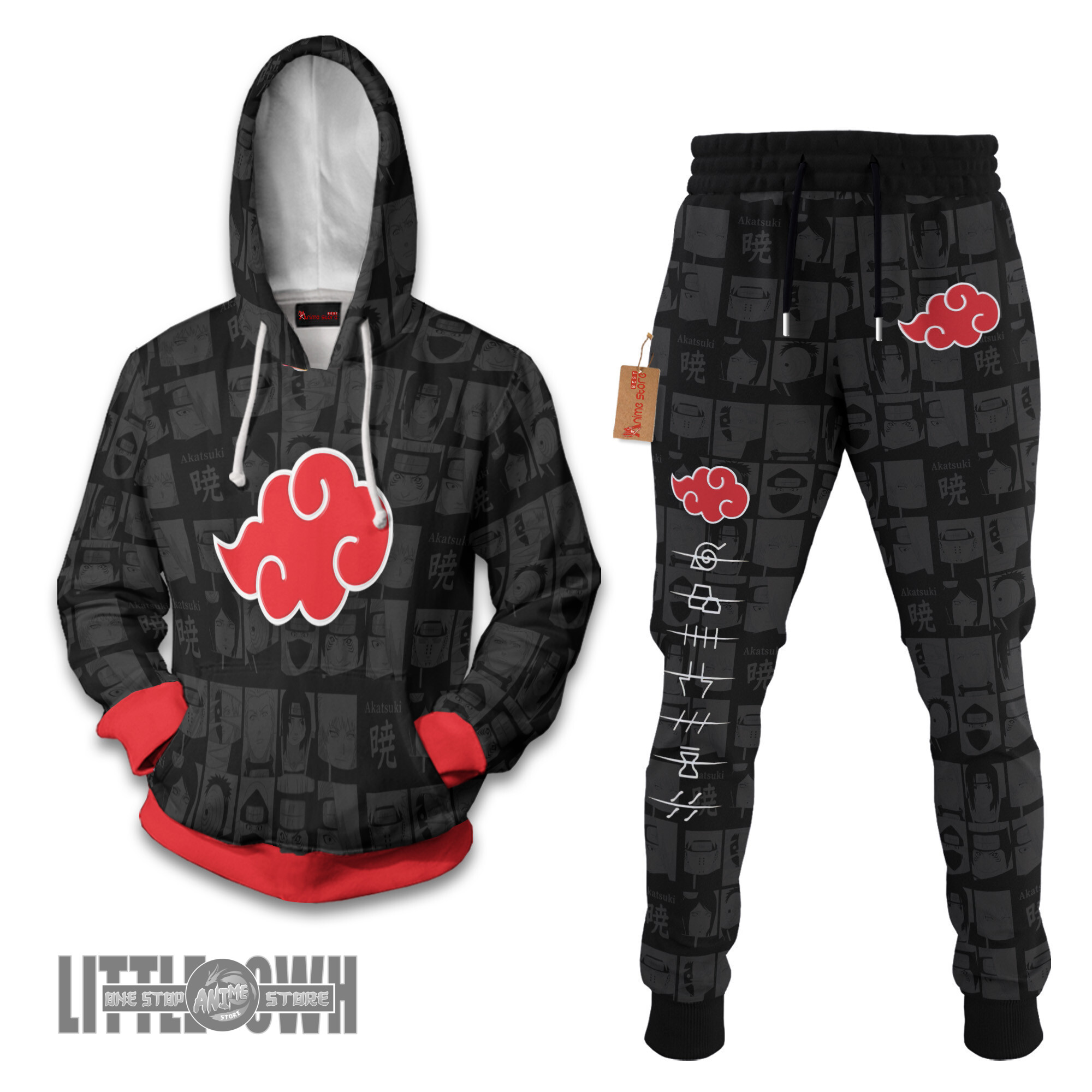 Akatsuki Naruto Hoodie And Jogger Set Anime Clothes