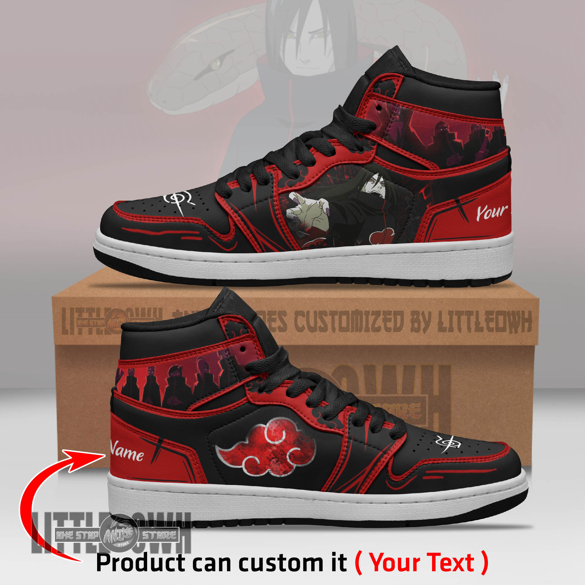 Akatsuki Orochimaru Personalized Shoes Naruto Anime Boot Sneakers