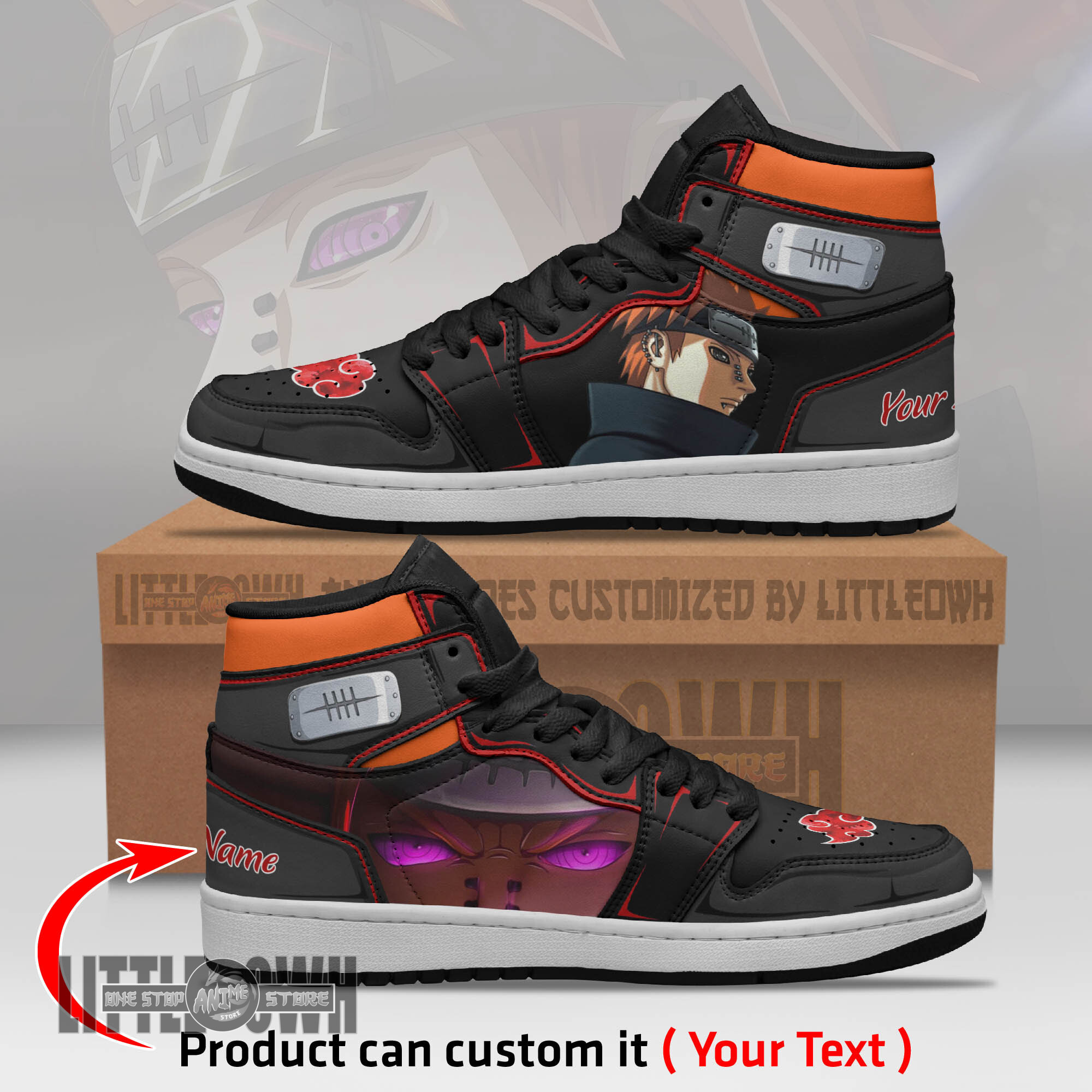 Akatsuki Pain Personalized Shoes Naruto Rinnegan Anime Boot Sneakers