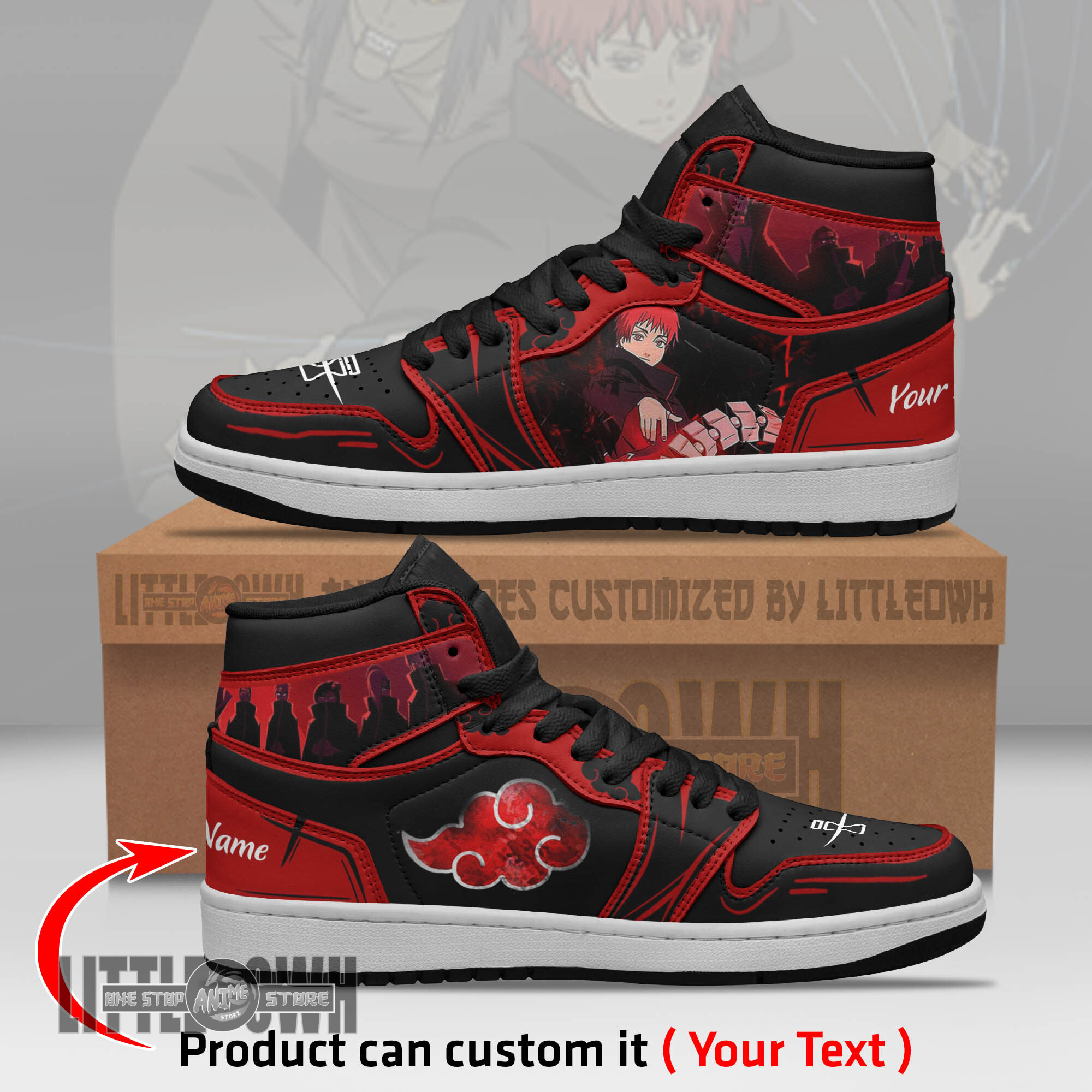 Akatsuki Sasori Personalized Shoes Naruto Anime Boot Sneakers