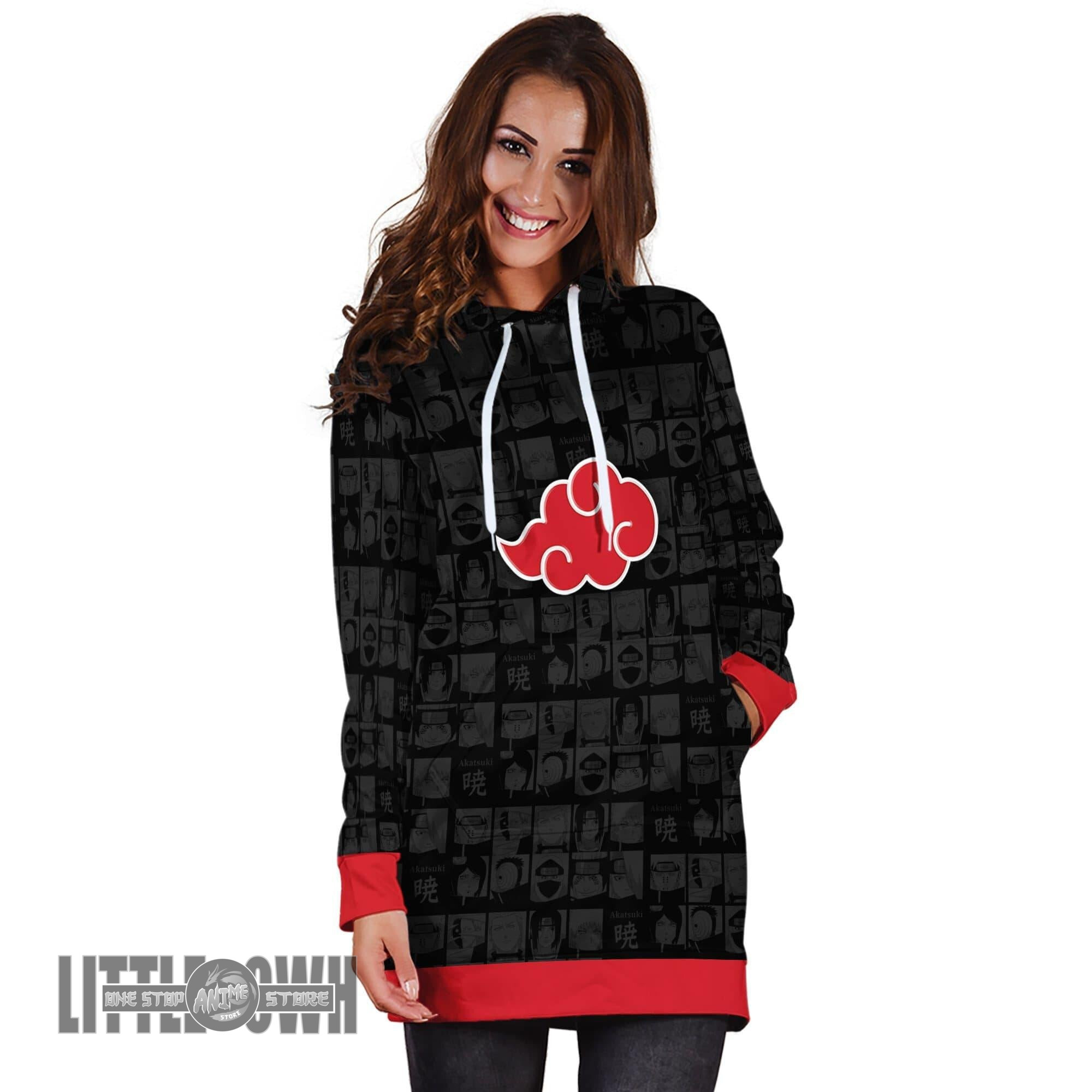 Akatsuki Women Hoodie Dress Cosplay Costume
