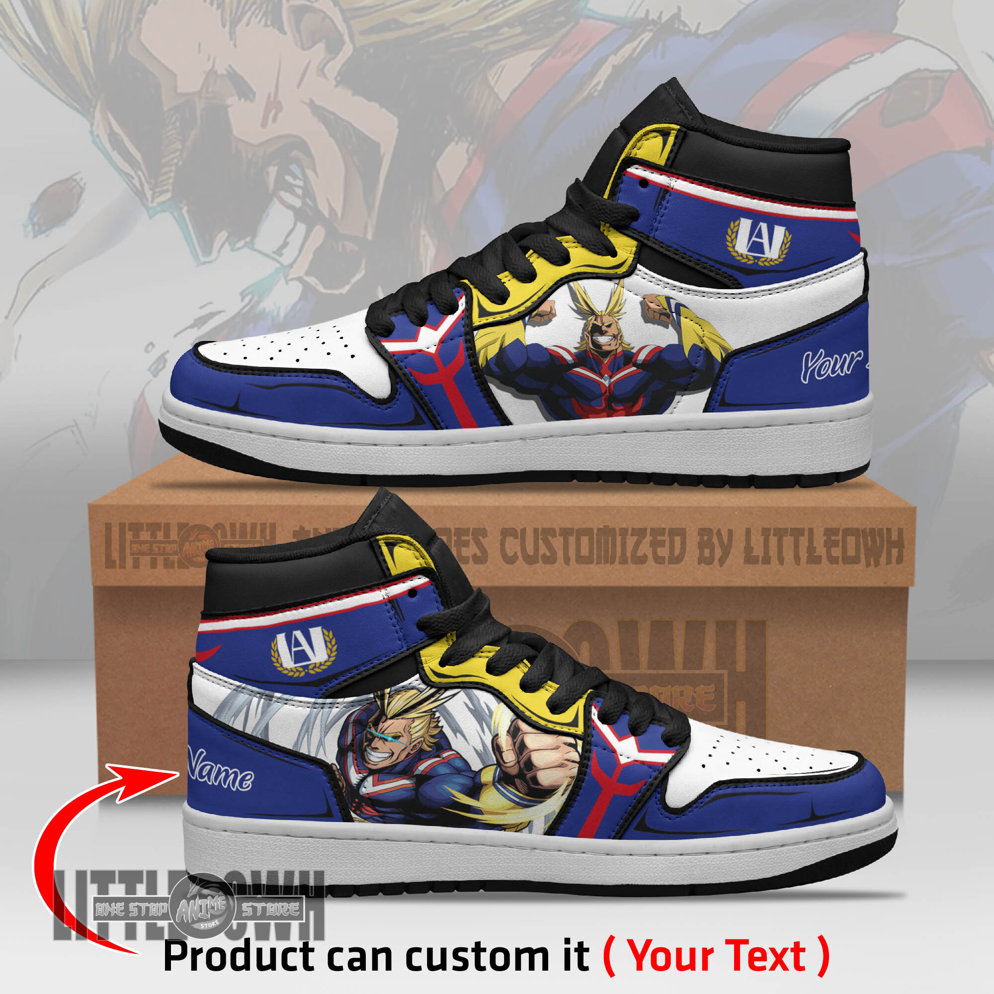 All Might Persionalized Shoes My Hero Academia Anime Boot Sneakers