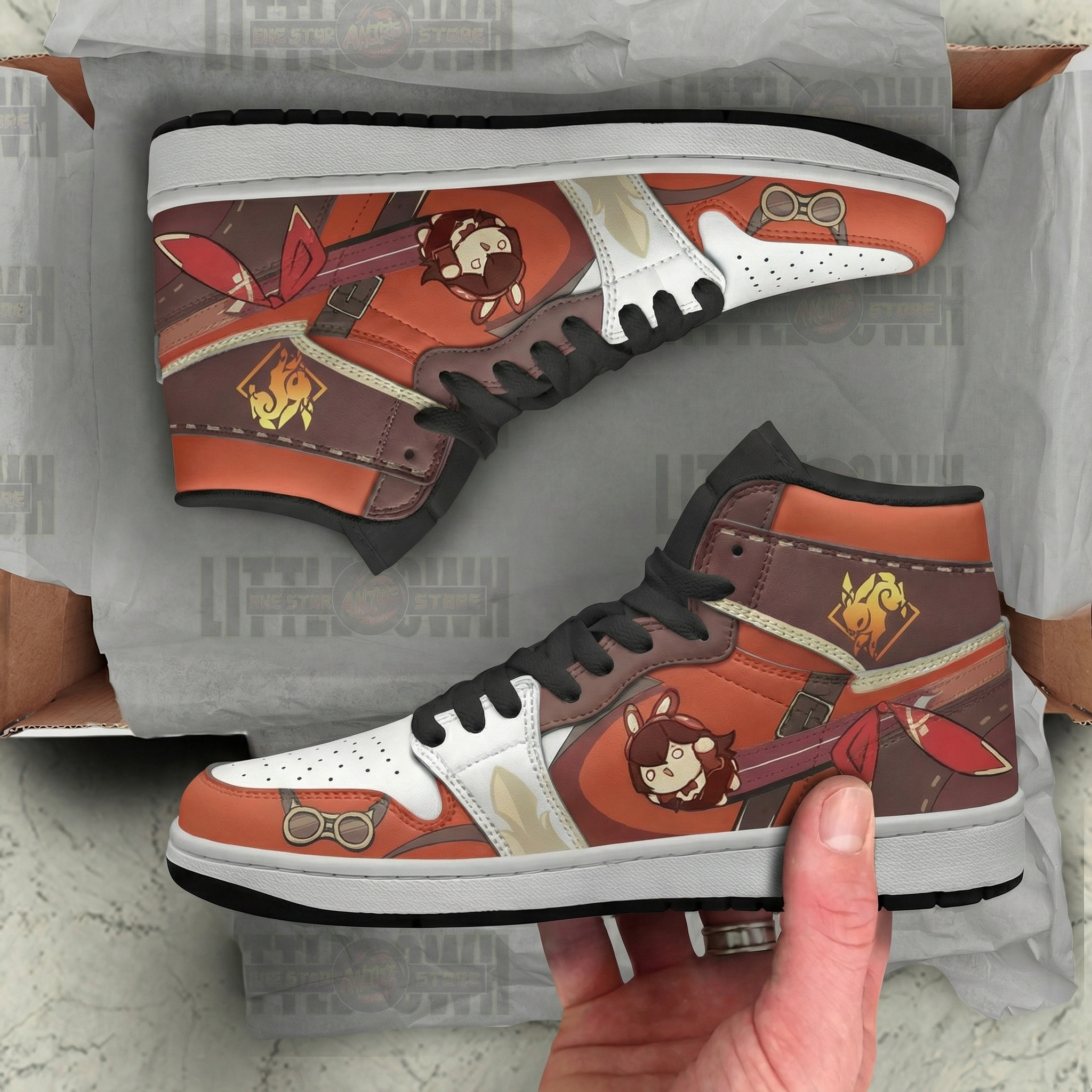 Amber Genshin Impact Anime Boot JD1s Sneakers 4 Amber Genshin Impact Anime Boot JD1s Sneakers - Image 4