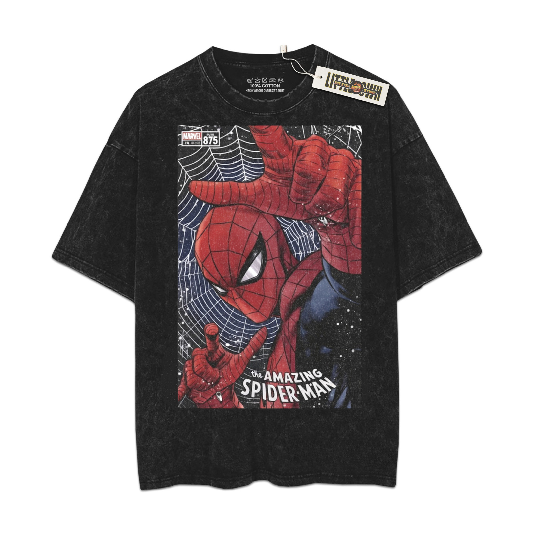 Amz Spider Man Vintage Shirt Comic Oversized Washed Tees
