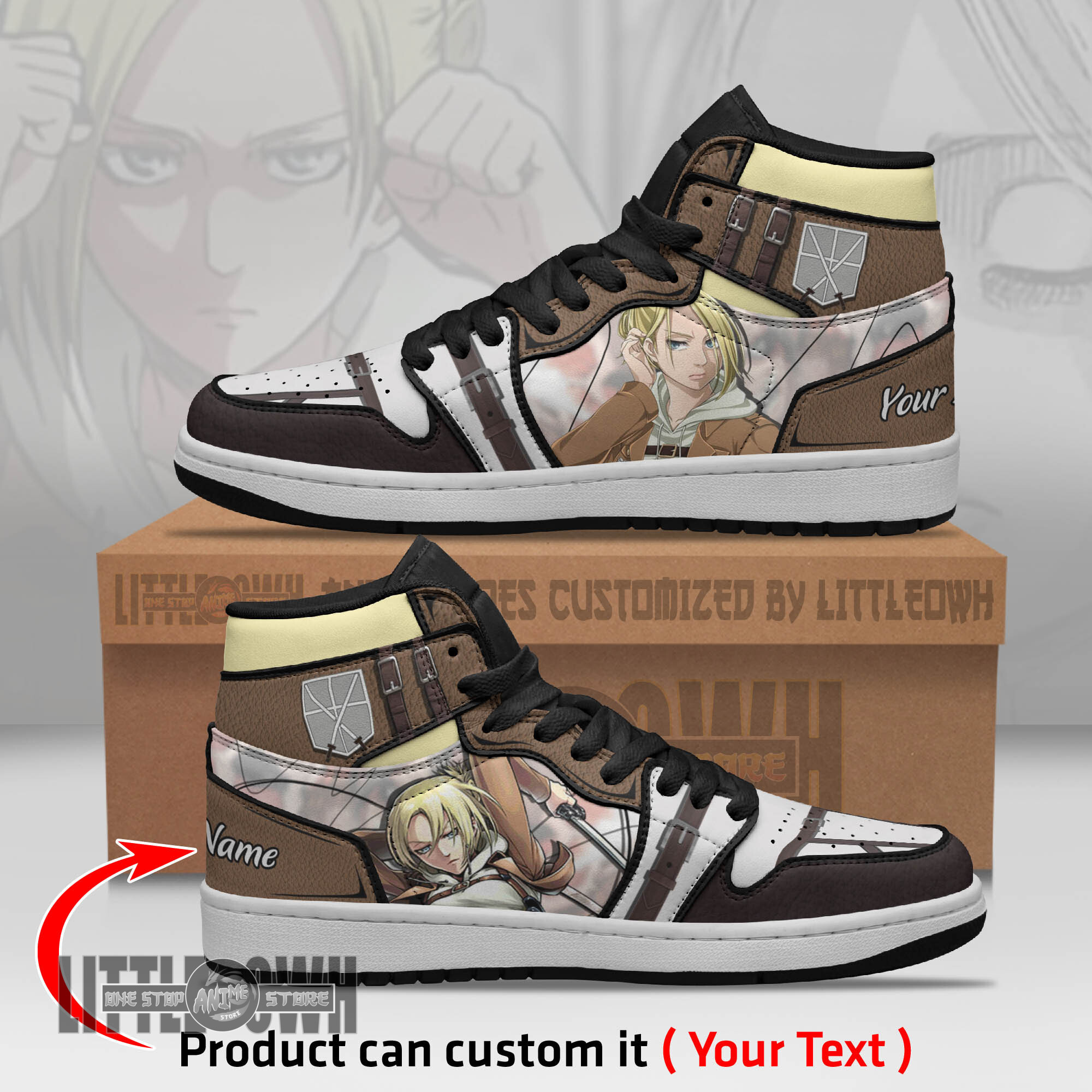 Annie Leonhart Persionalized Shoes Attack On Titan Anime Boot Sneakers