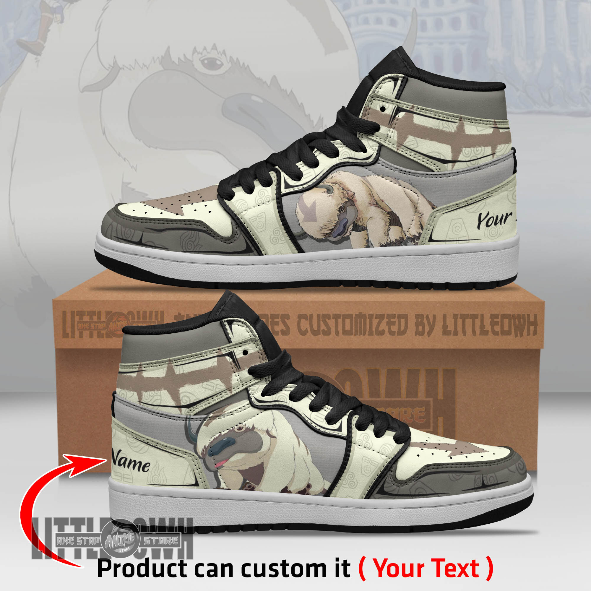 Appa Persionalized Shoes Avatar The Last Airbender Anime Boot Sneakers