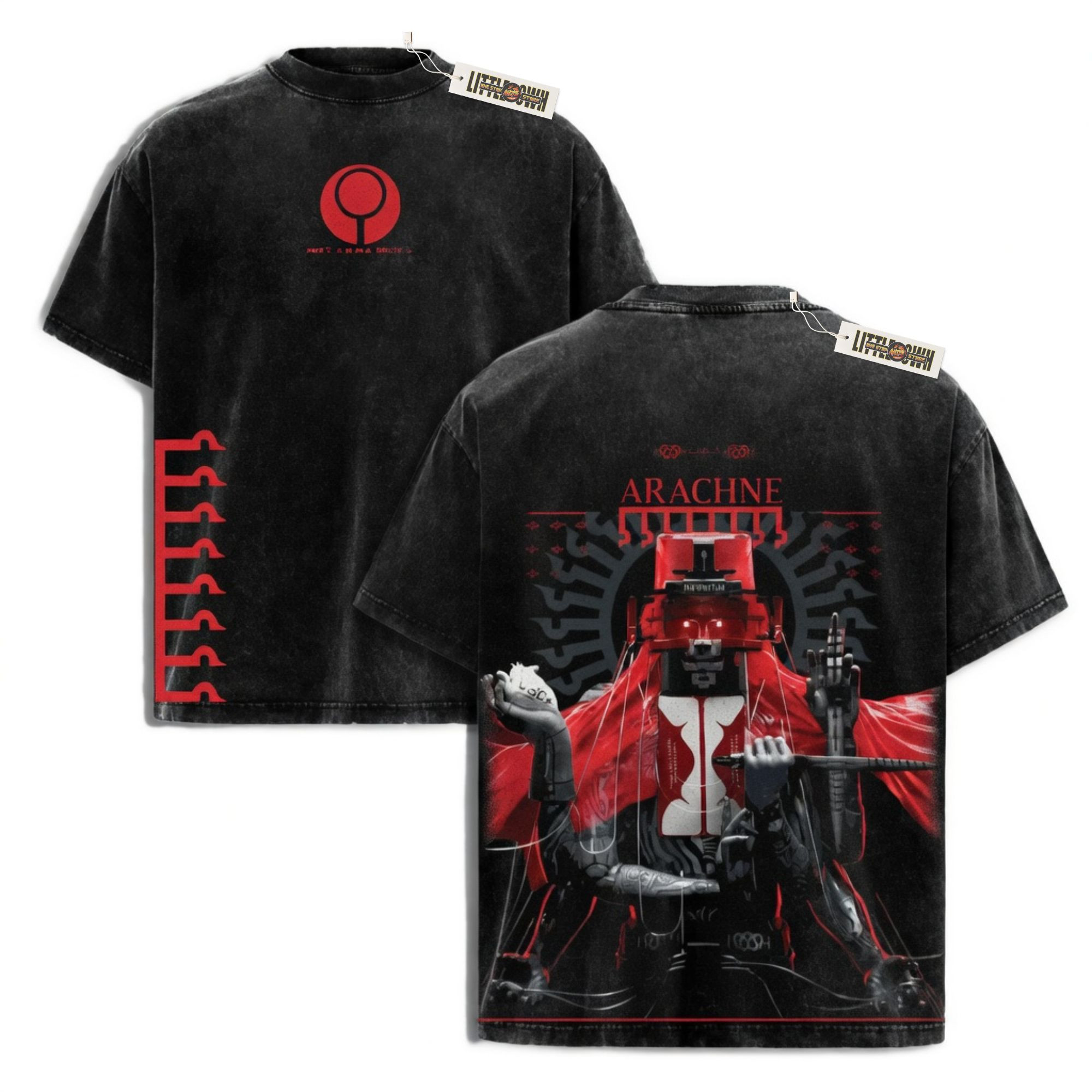 Arachne Marathon Graphic Greek Mythology Weaving Oversized Wash Tee Shirt