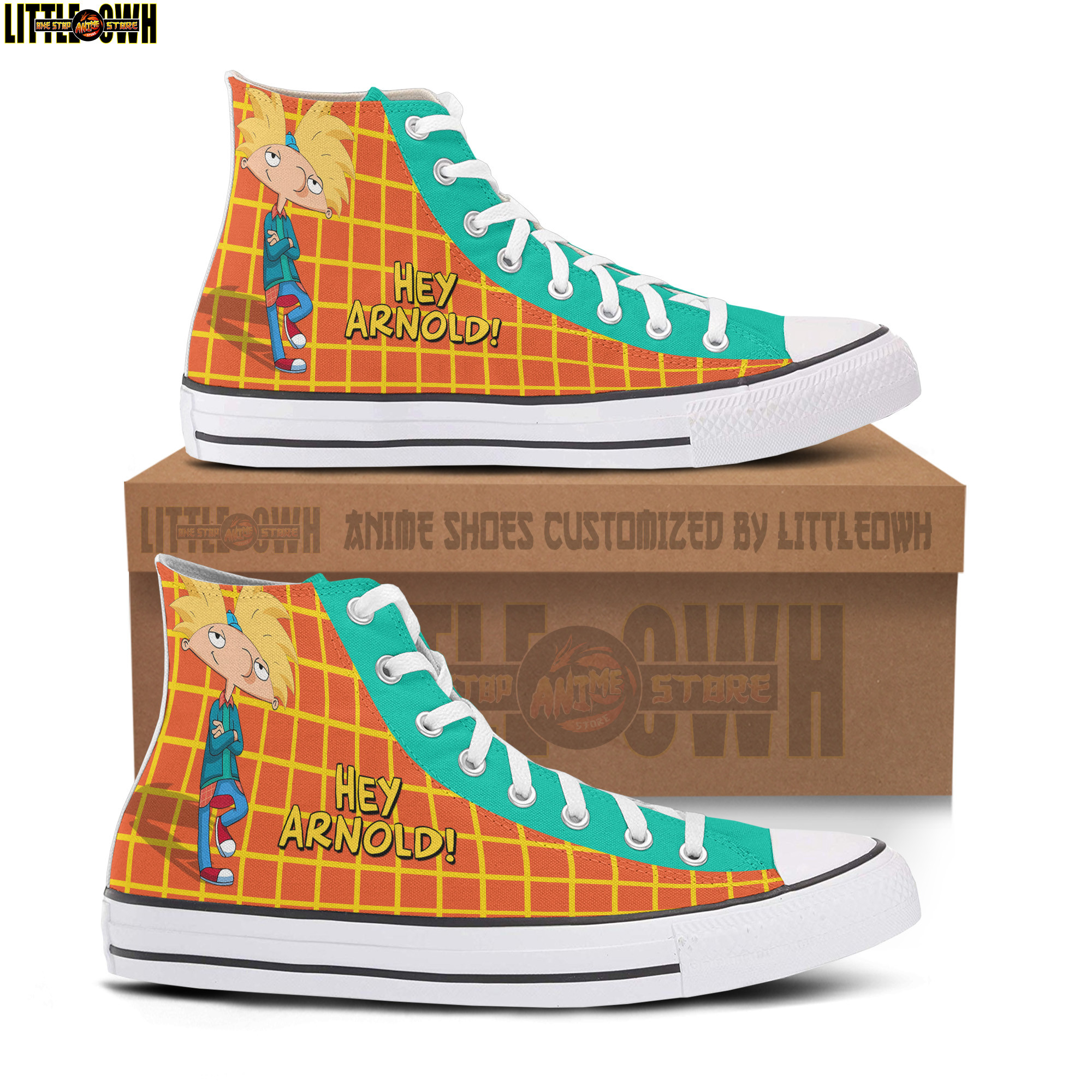 Arnold High Canvas Shoes Custom Hey Arnold Cartoon Converse