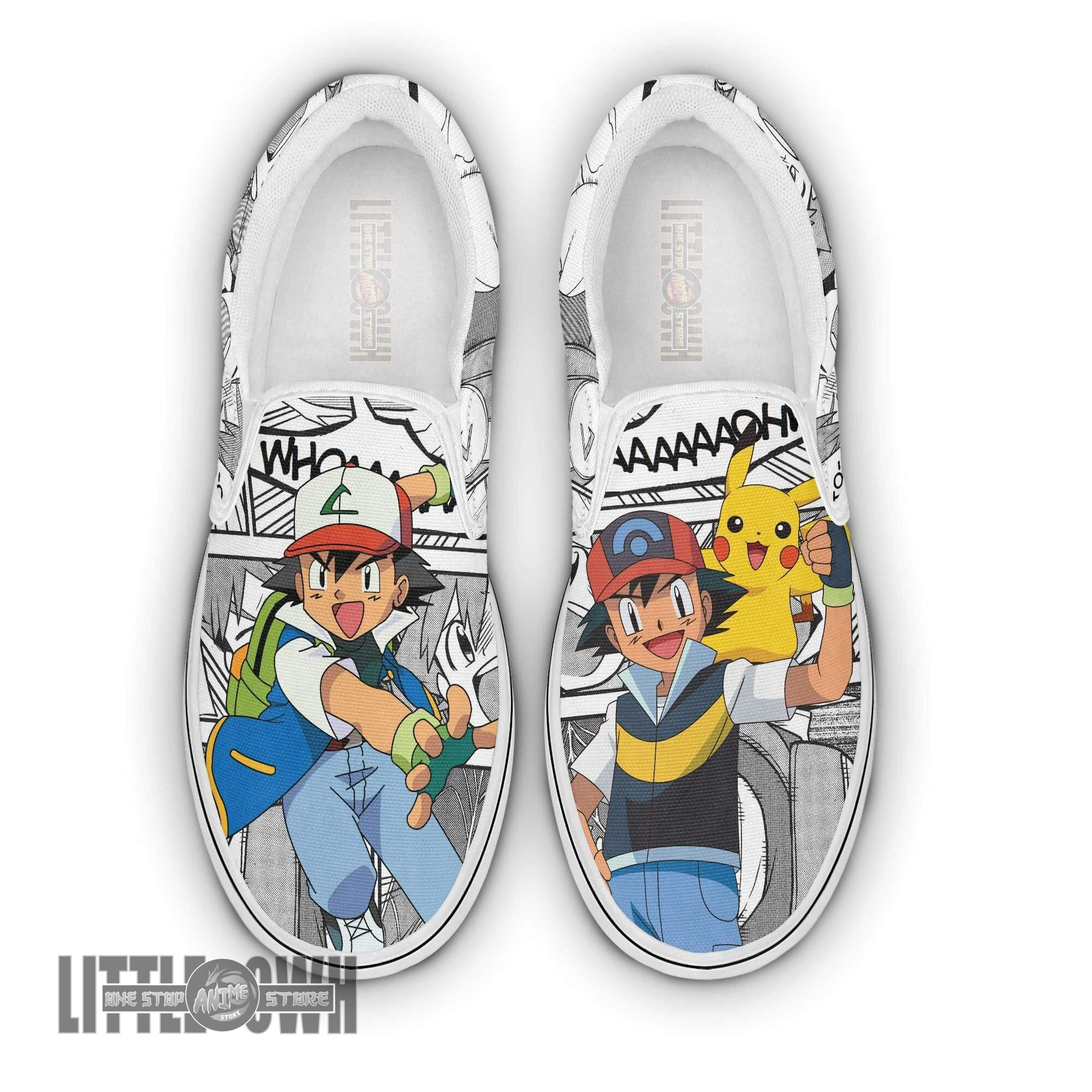 Ash Ketchum Classic Slip-On Custom Pokemon Anime Shoes