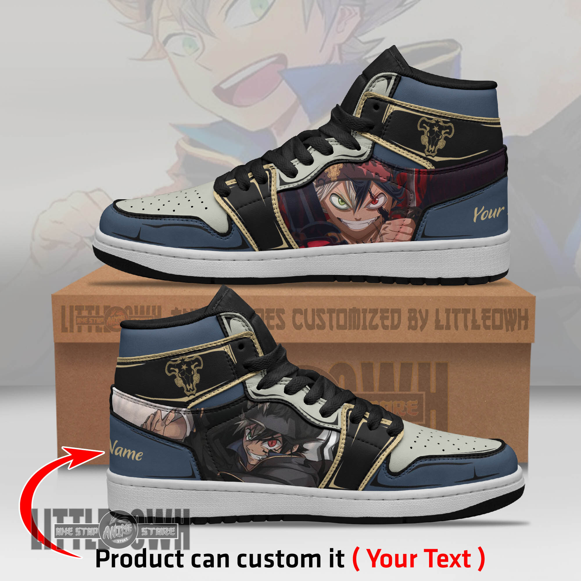 Asta Persionalized Shoes Black Clover Anime Boot Sneakers