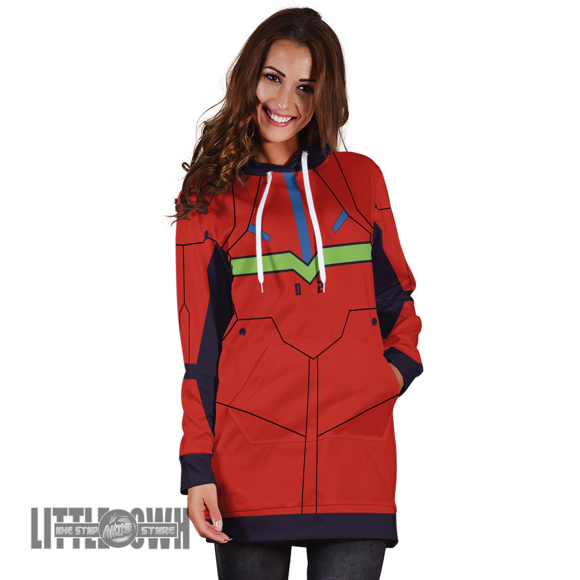 Asuka Langley Soryu Custom Anime Neon Genesis Evangelion Women Hoodie Dress