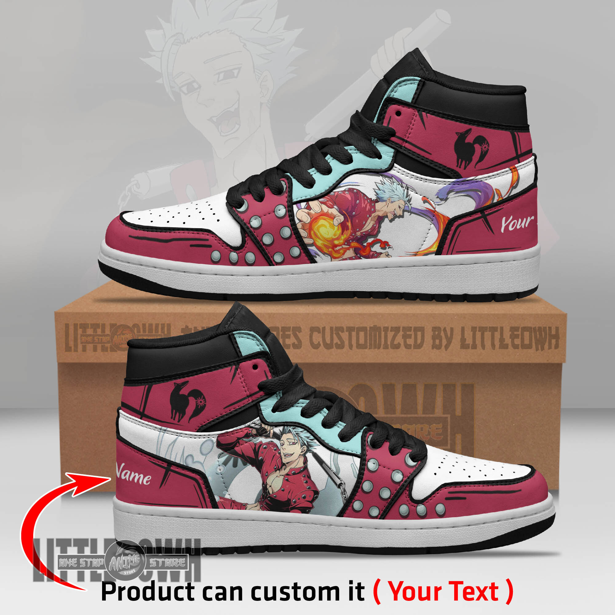 Ban Persionalized Shoes The Seven Deadly Sins Anime Boot Sneakers