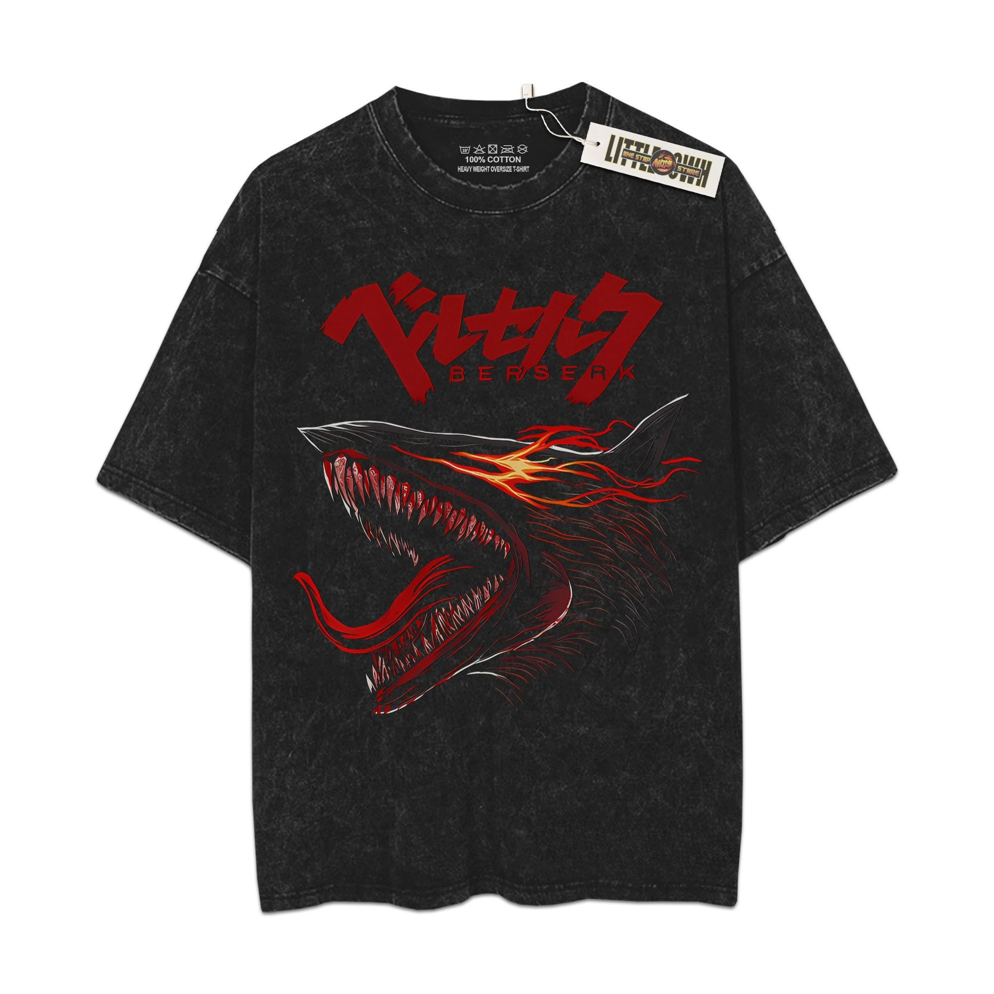 Beast of Darkness Vintage Shirt Beserk Oversized Washed Tees - Custom Anime Tee