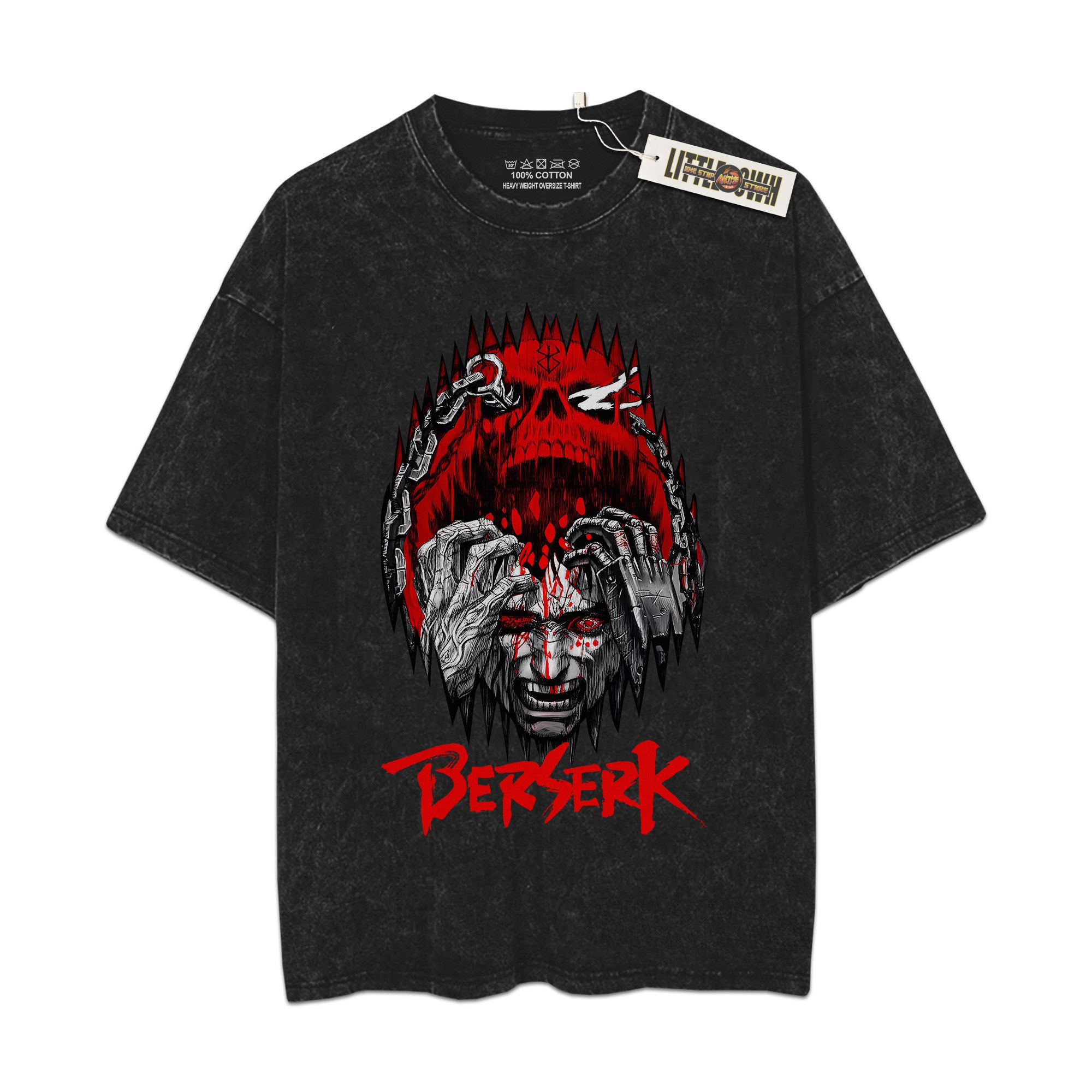 Beserk Vintage Oversized Washed Tees - Custom Anime Tee