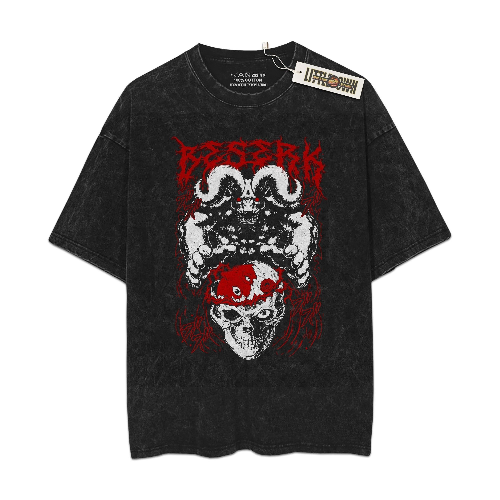 Beserk  Vintage Shirt Oversized Washed Tees - Custom Anime Tee