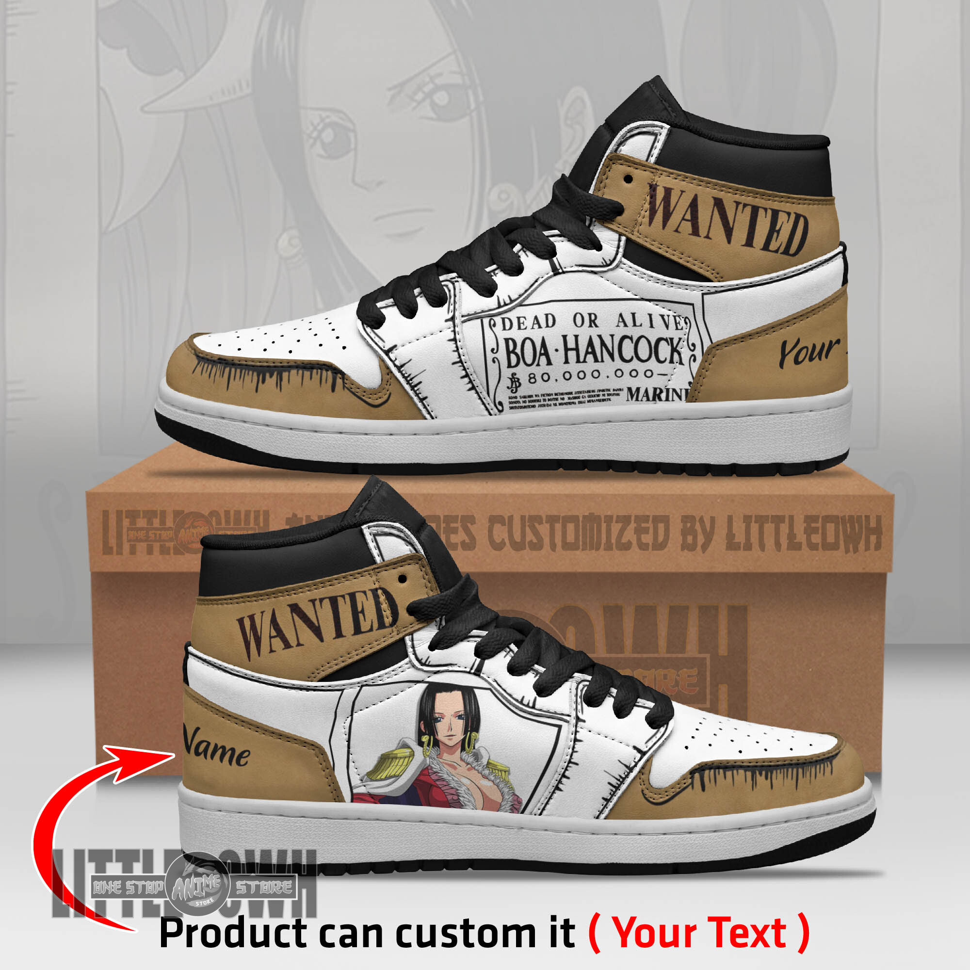 Boa Hancock Wanted Personalized Shoes One Piece Anime Boot Sneakers