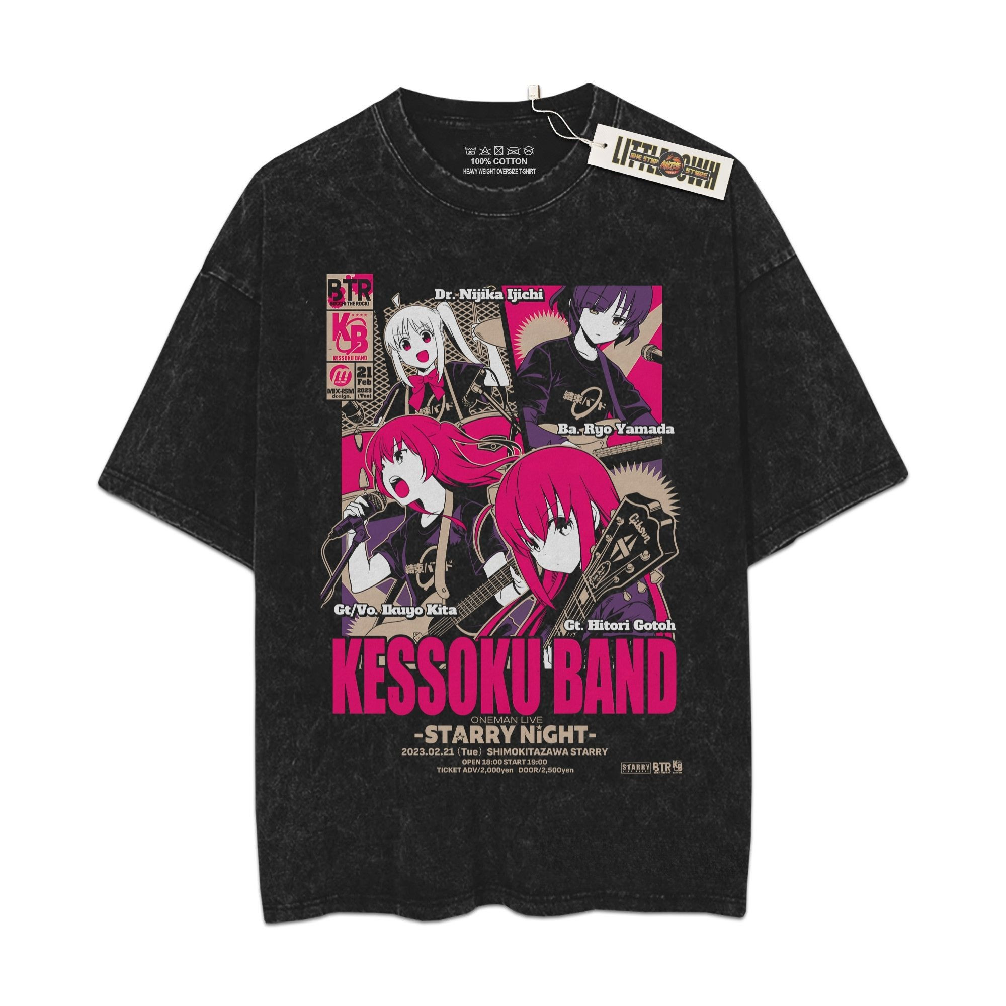 Bochi Rock Vintage Shirt Oversized Washed Tees - Custom Anime Tee