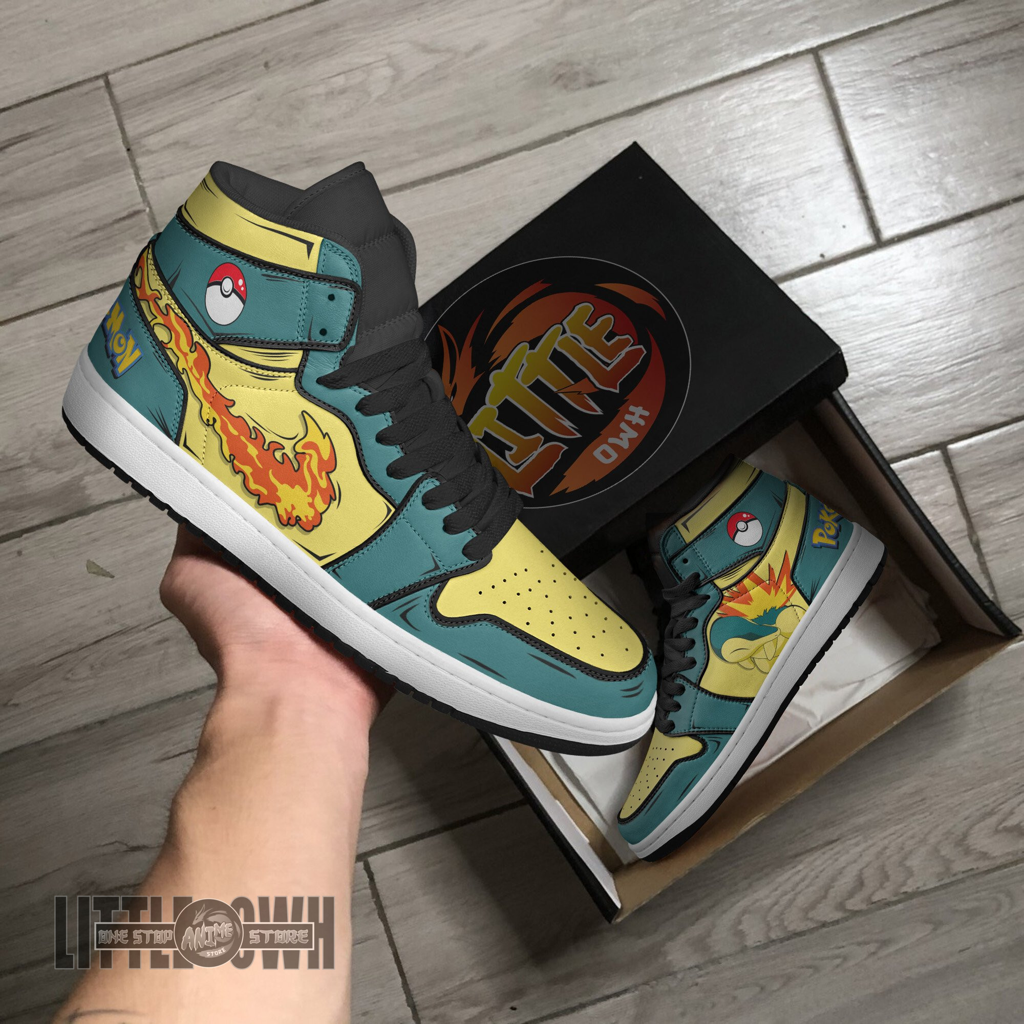 Cyndaquil Pokemon Custom Anime Boot Sneakers 2 Cyndaquil Pokemon Custom Anime Boot Sneakers - Image 2