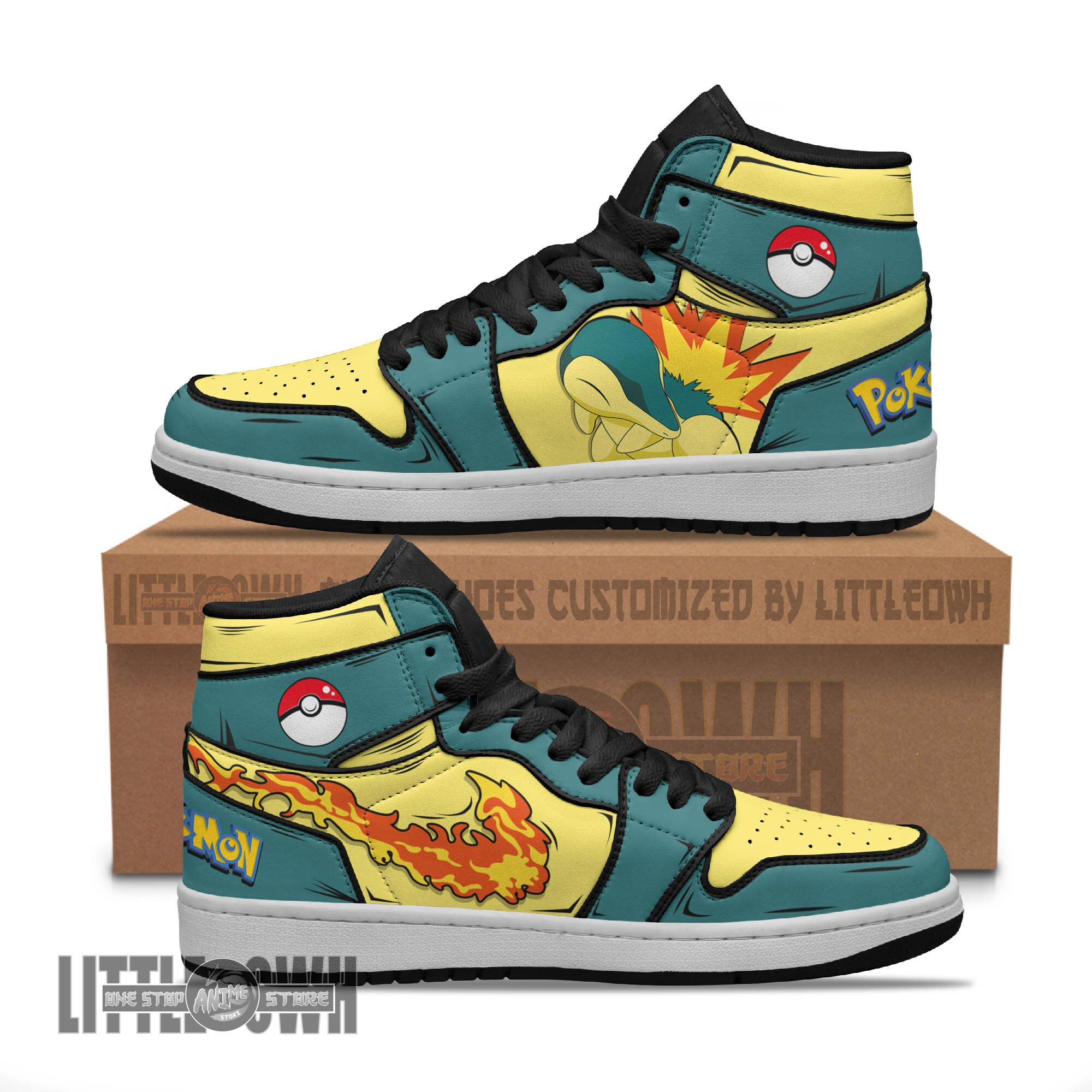 Cyndaquil Pokemon Custom Anime Boot Sneakers 1 Cyndaquil Pokemon Custom Anime Boot Sneakers