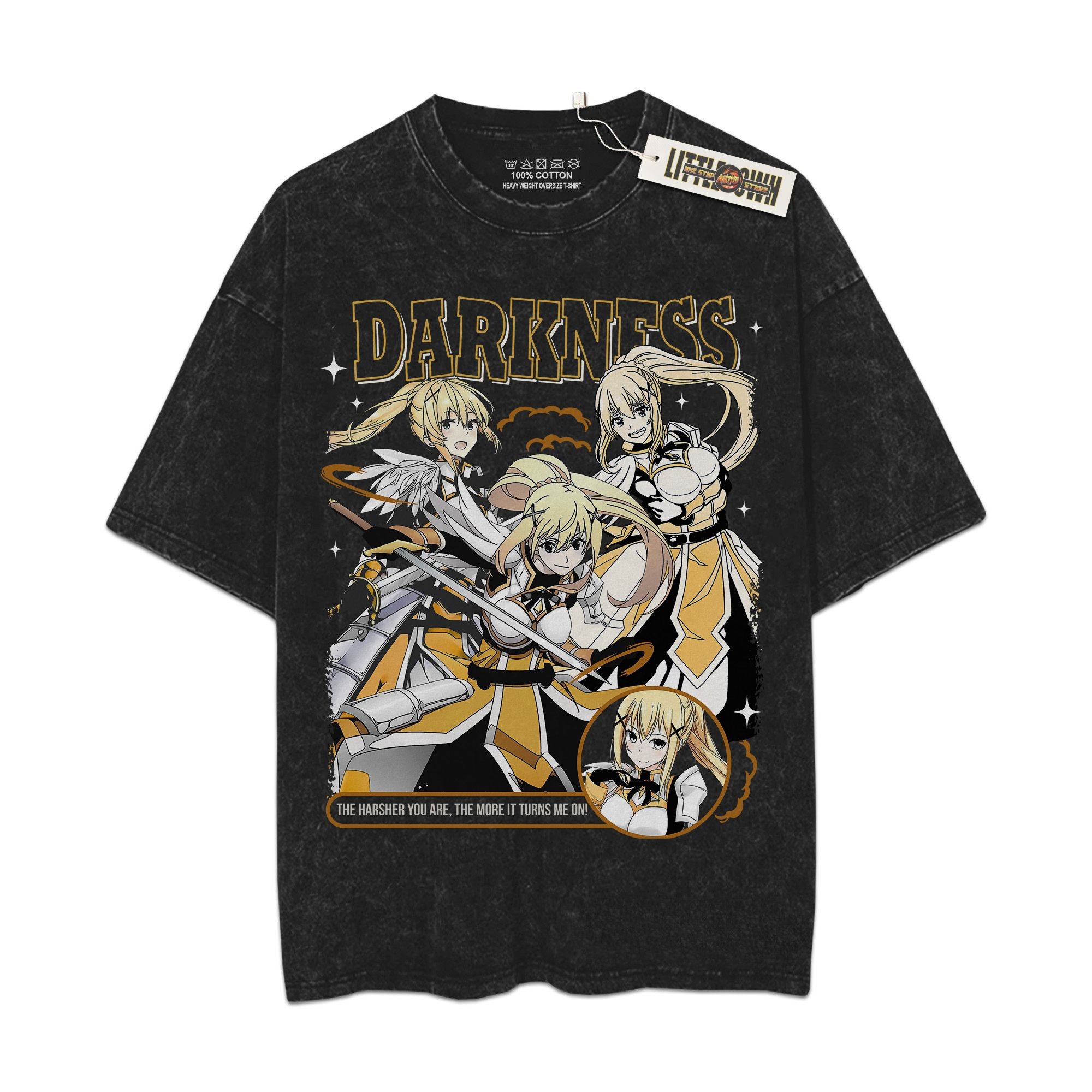 Darkness Vintage Shirt Konosoba Oversized Washed Tees - Custom Anime Tee