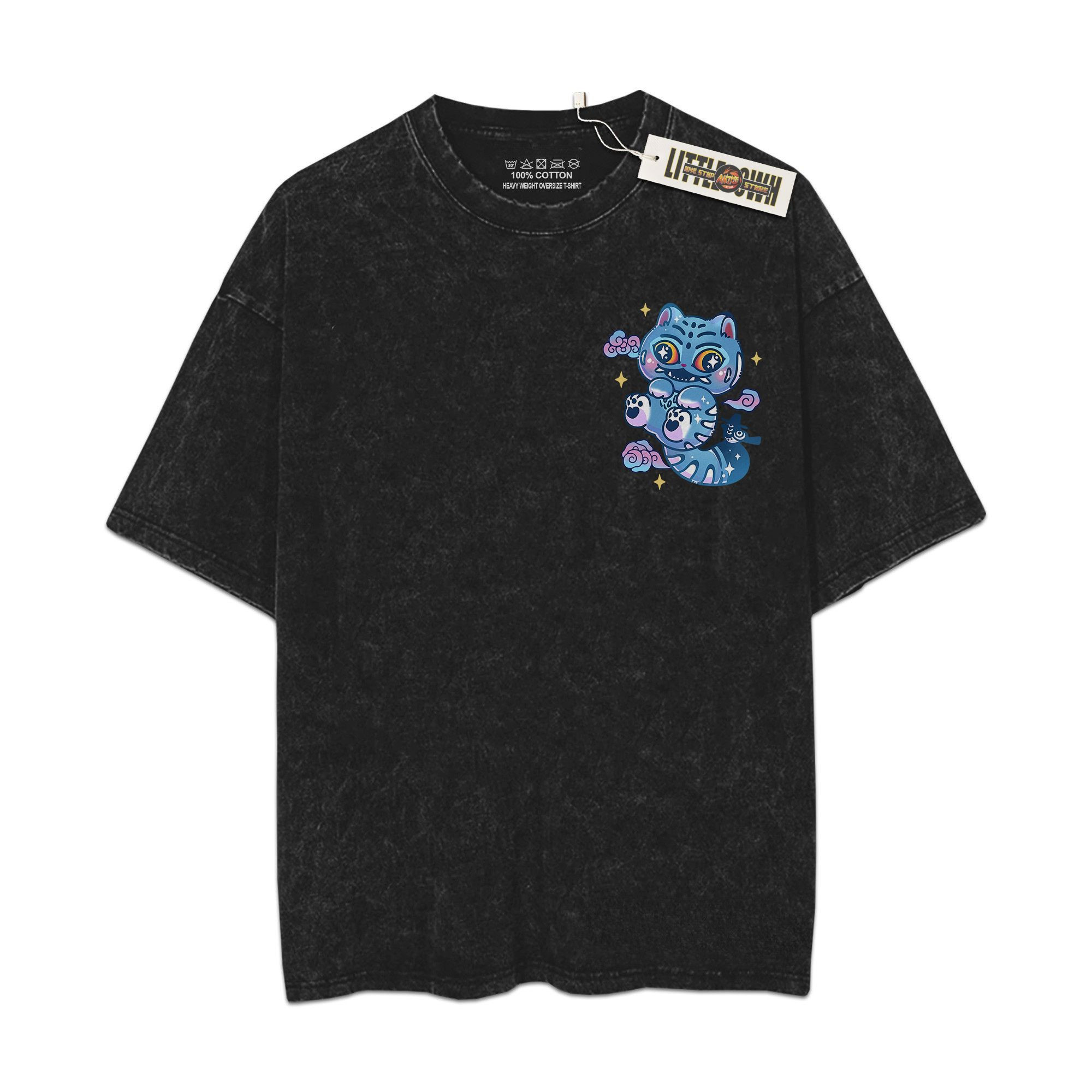 Demon Hunter Tiger Vintage Oversized Washed Tees  - Custom Anime Tee