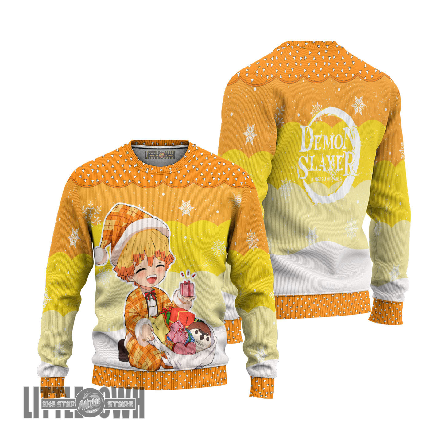 Demon Slayer Agatsuma Zenitsu Anime Christmas Ugly Sweater Anime Xmas Gift Ideas
