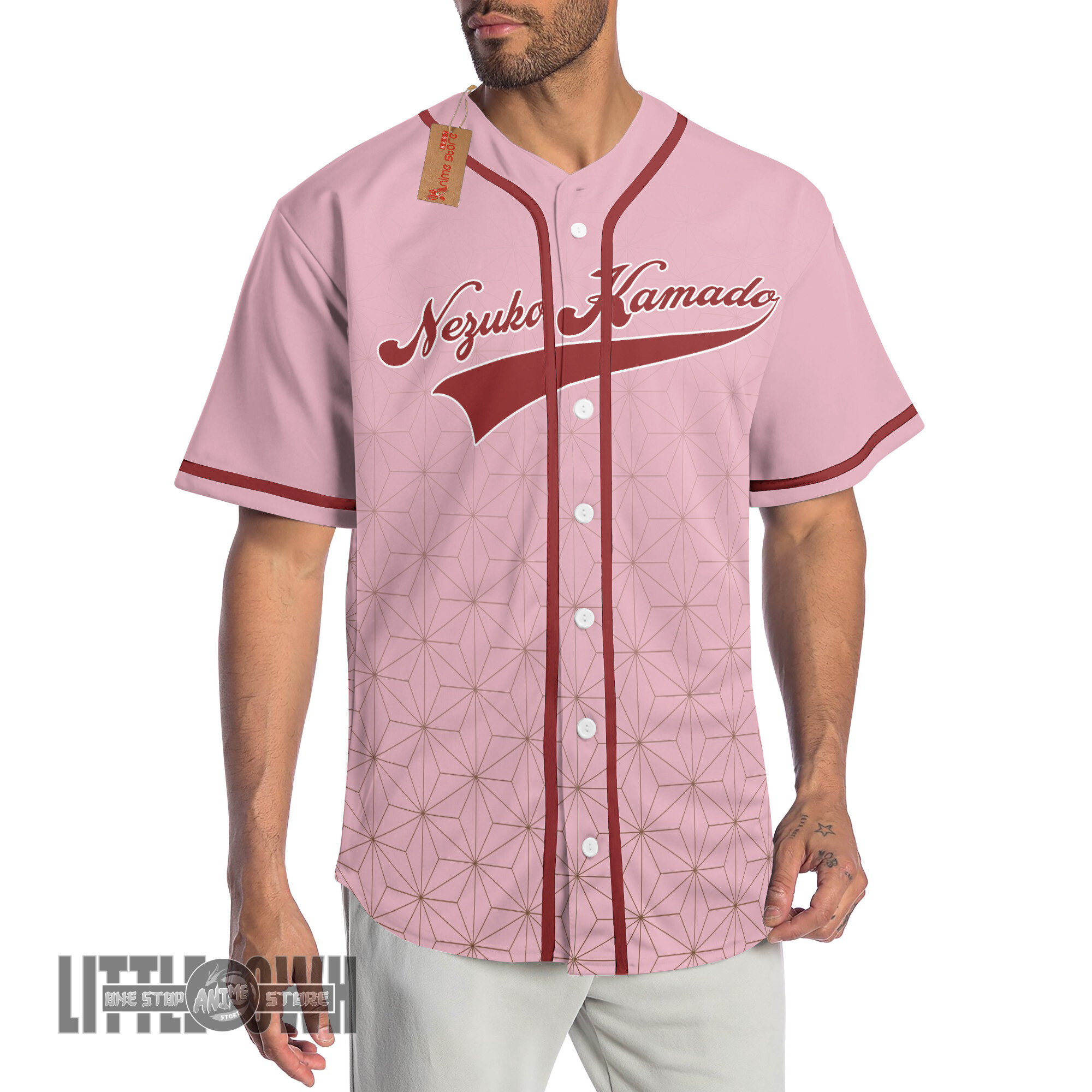 Demon Slayer Baseball Jersey Custom Nezuko Kamado Costumes Cosplay 3 Demon Slayer Baseball Jersey Custom Nezuko Kamado Costumes Cosplay - Image 3