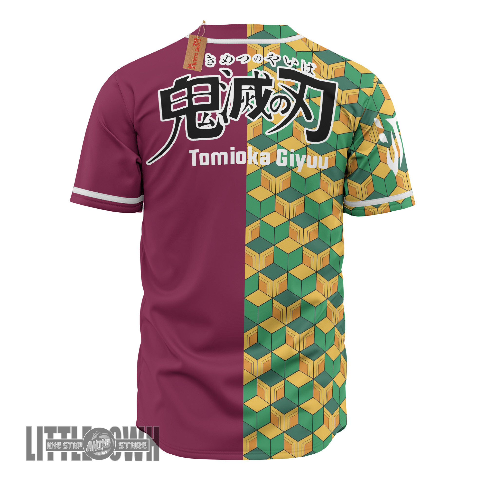 Alternative view of Demon Slayer Baseball Jersey Custom Tomioka Giyuu Costumes Cosplay