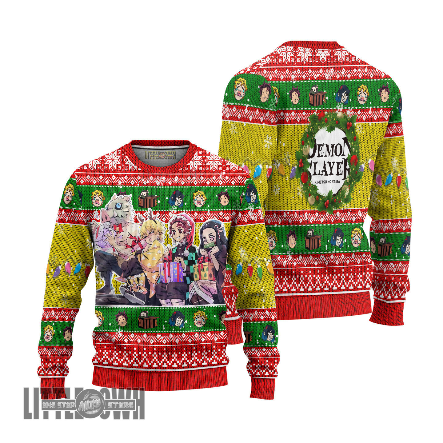 Demon Slayer Characters Ugly Christmas Sweater KnY Custom Anime Knitted Sweatshirt