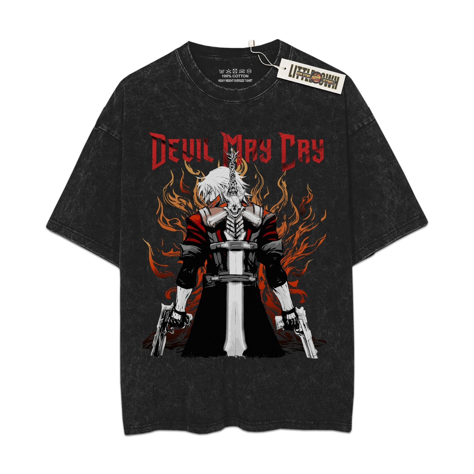 Devil May Cry Vintage Shirt Oversized Washed Tees - Custom Anime Tee